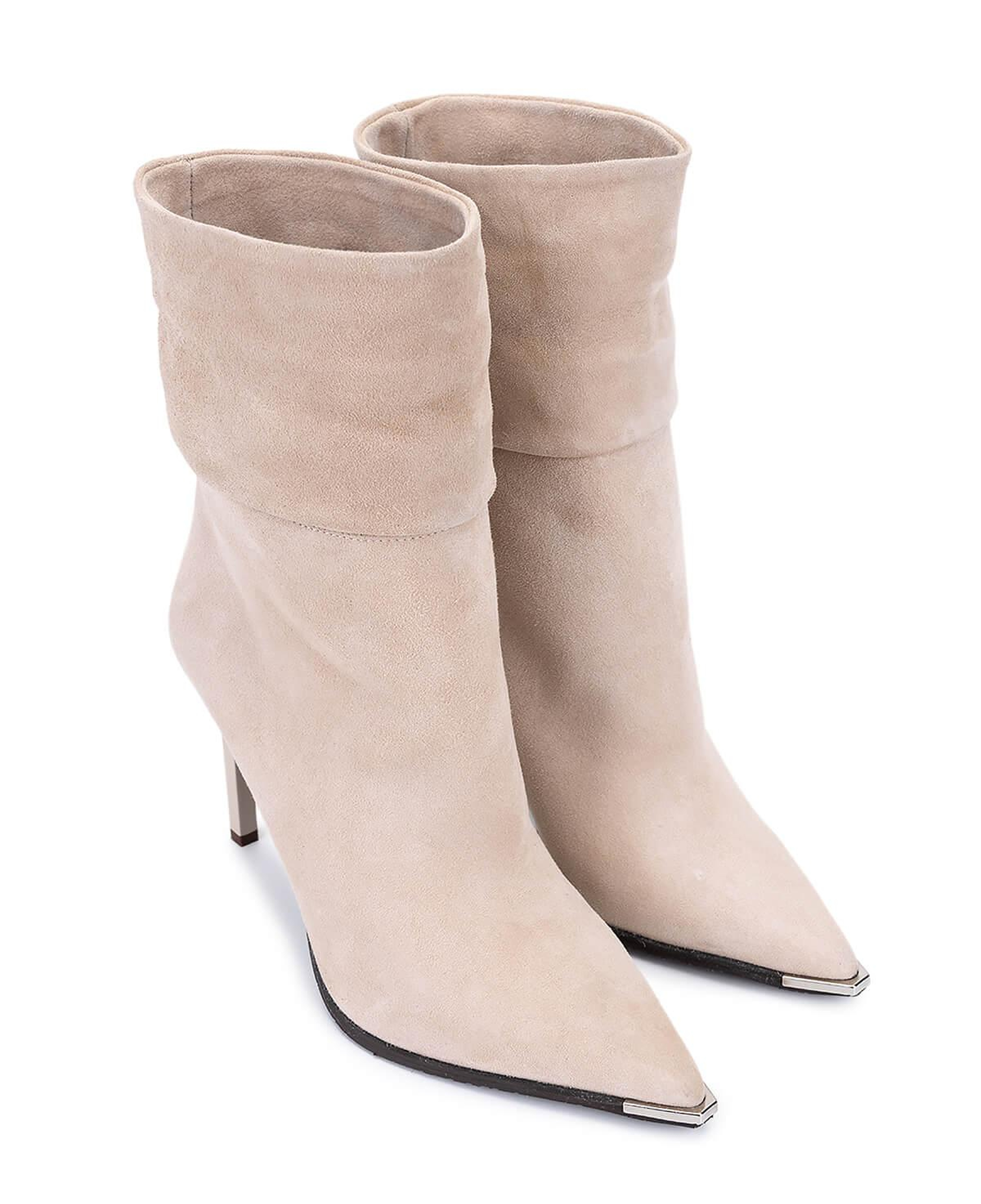 Tamer Tanca Kadın Hakiki Deri Taş Süet Topuklu Bot