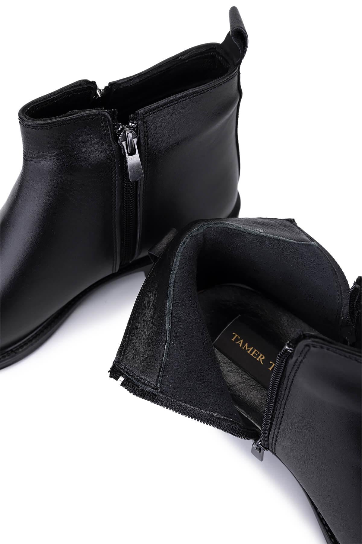 Tamer Tanca Erkek Hakiki Deri Siyah Casual Bot