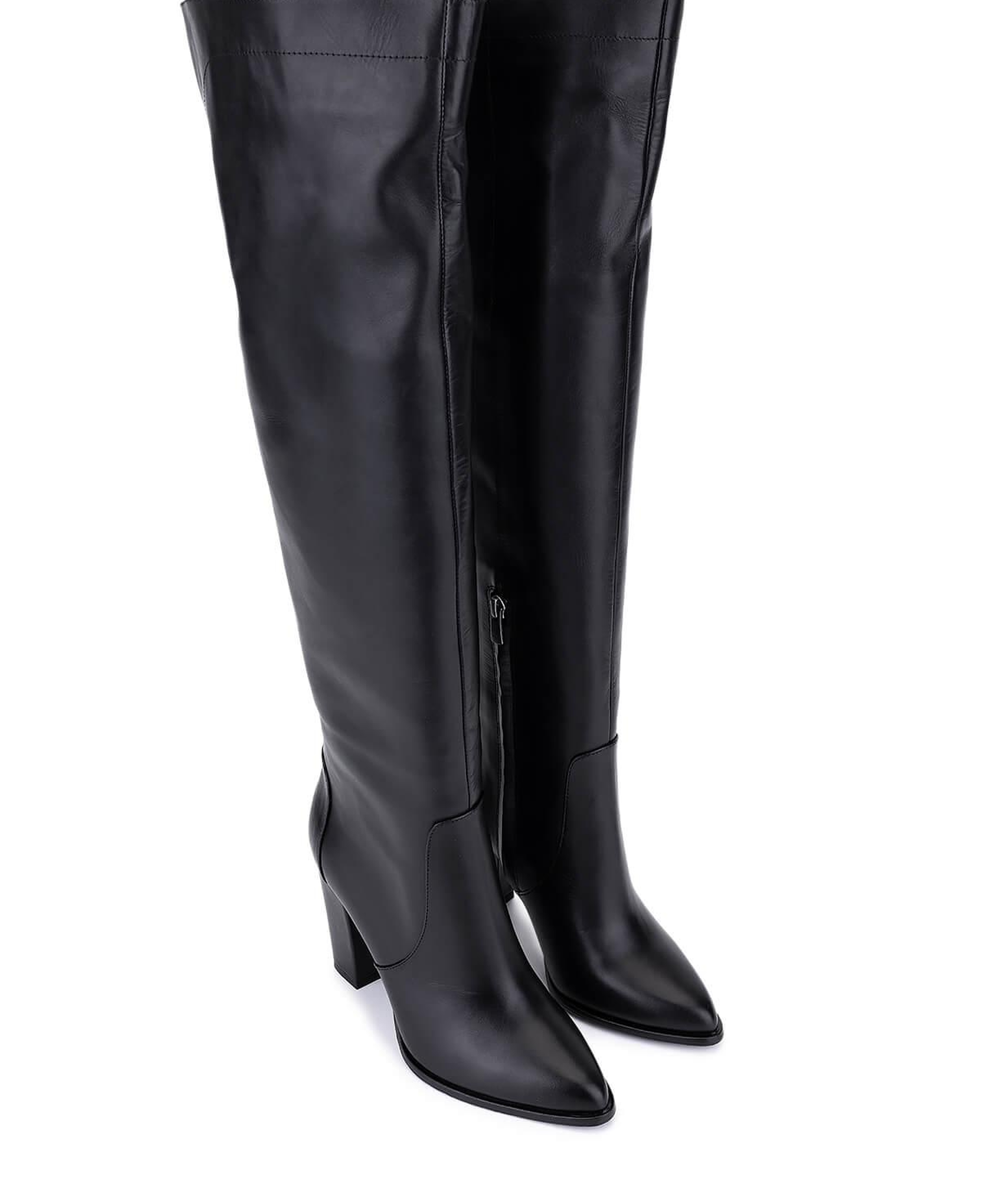 Tamer Tanca Kadın Hakiki Deri Siyah Topuklu Çizme
