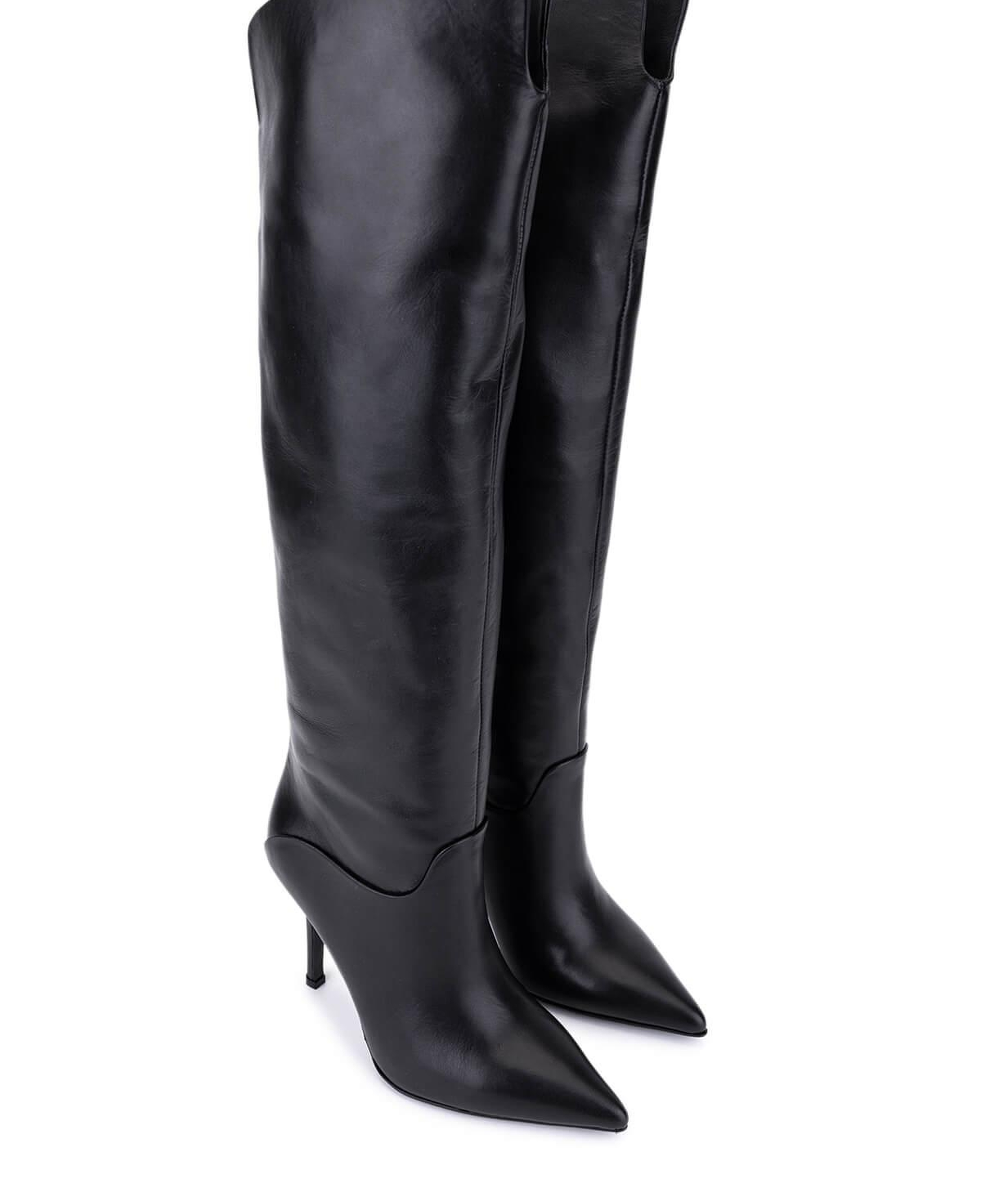 Tamer Tanca Kadın Hakiki Deri Siyah Topuklu Çizme