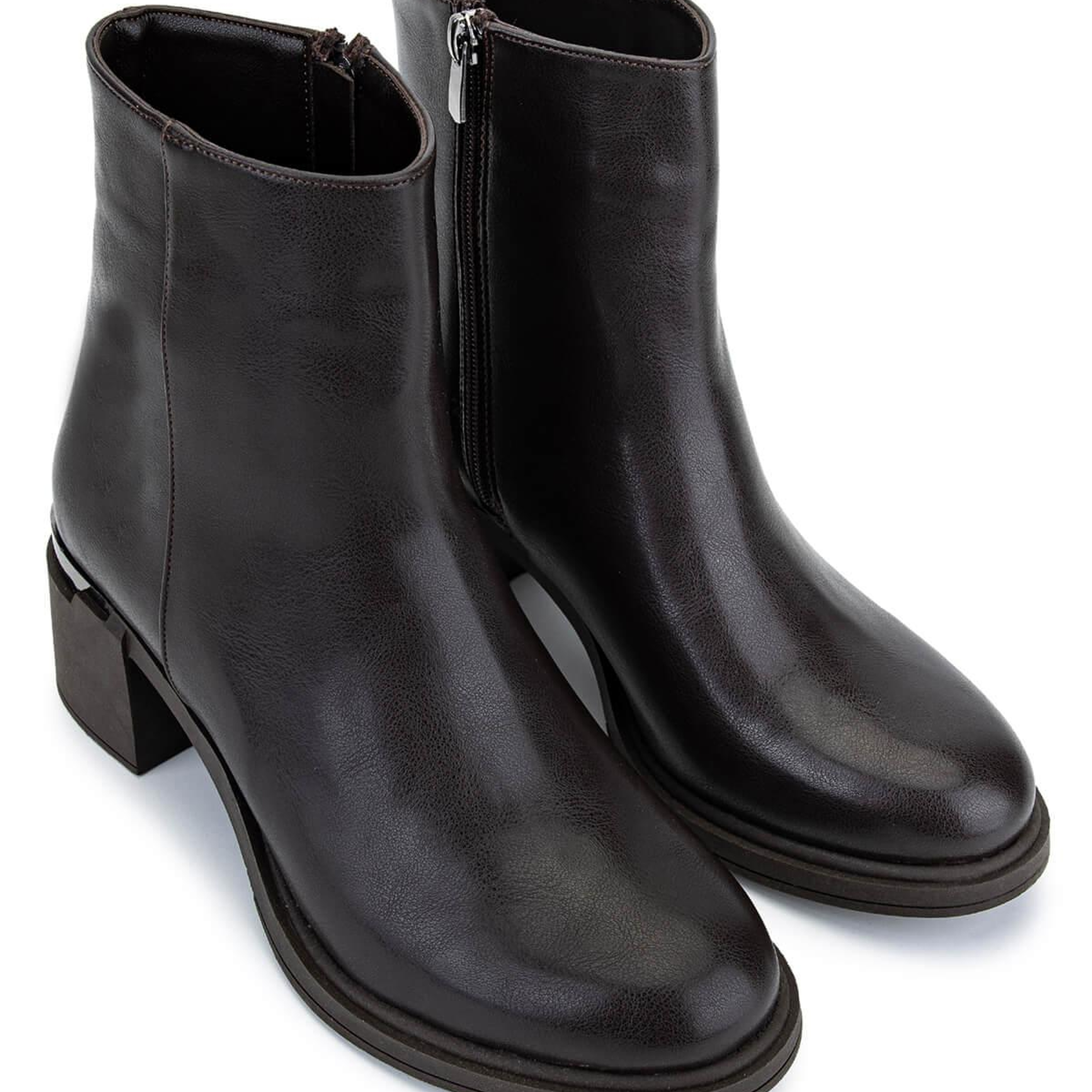 Tamer Tanca Kadın Suni Deri Kahverengi Topuklu Bot