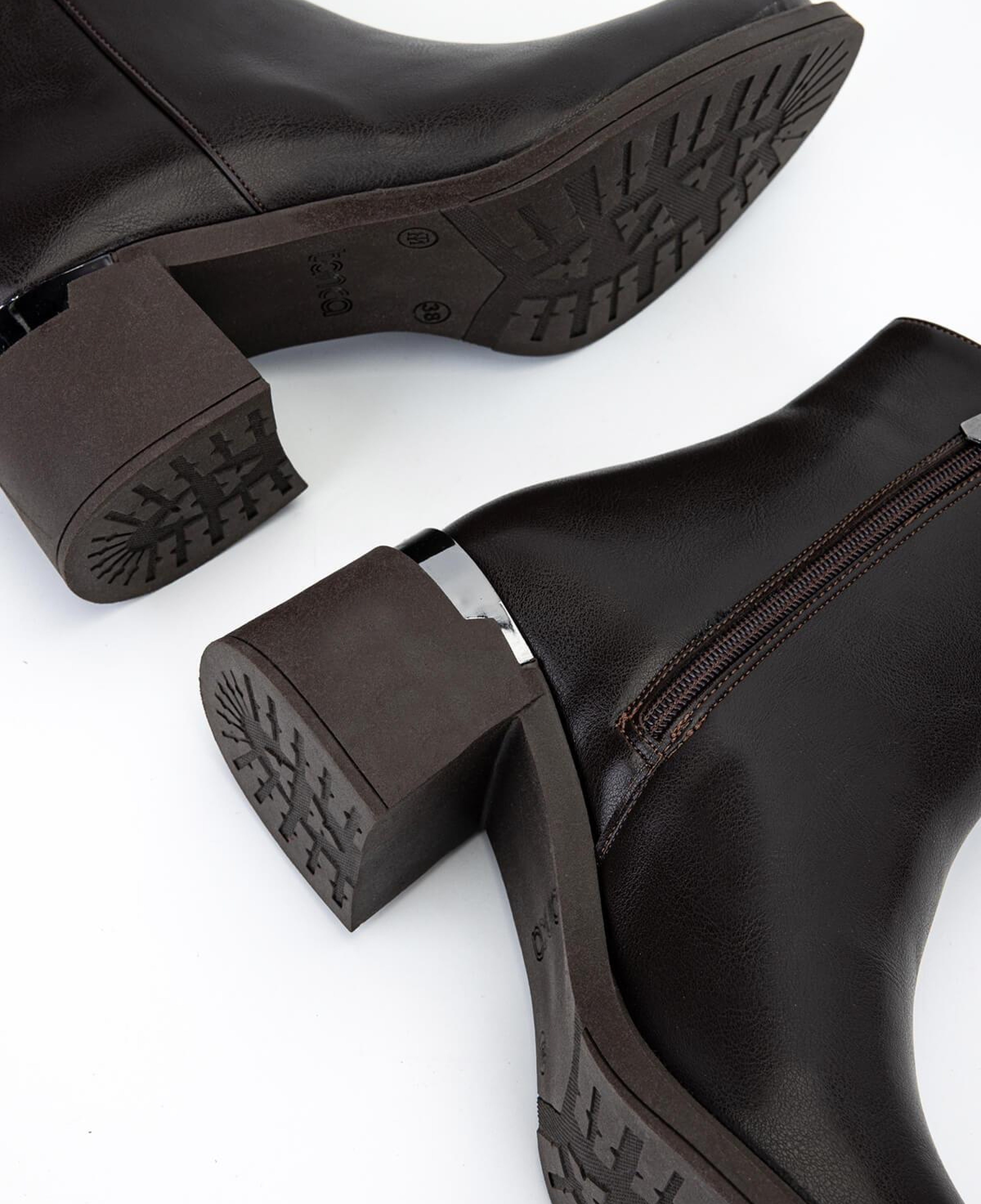 Tamer Tanca Kadın Suni Deri Kahverengi Topuklu Bot