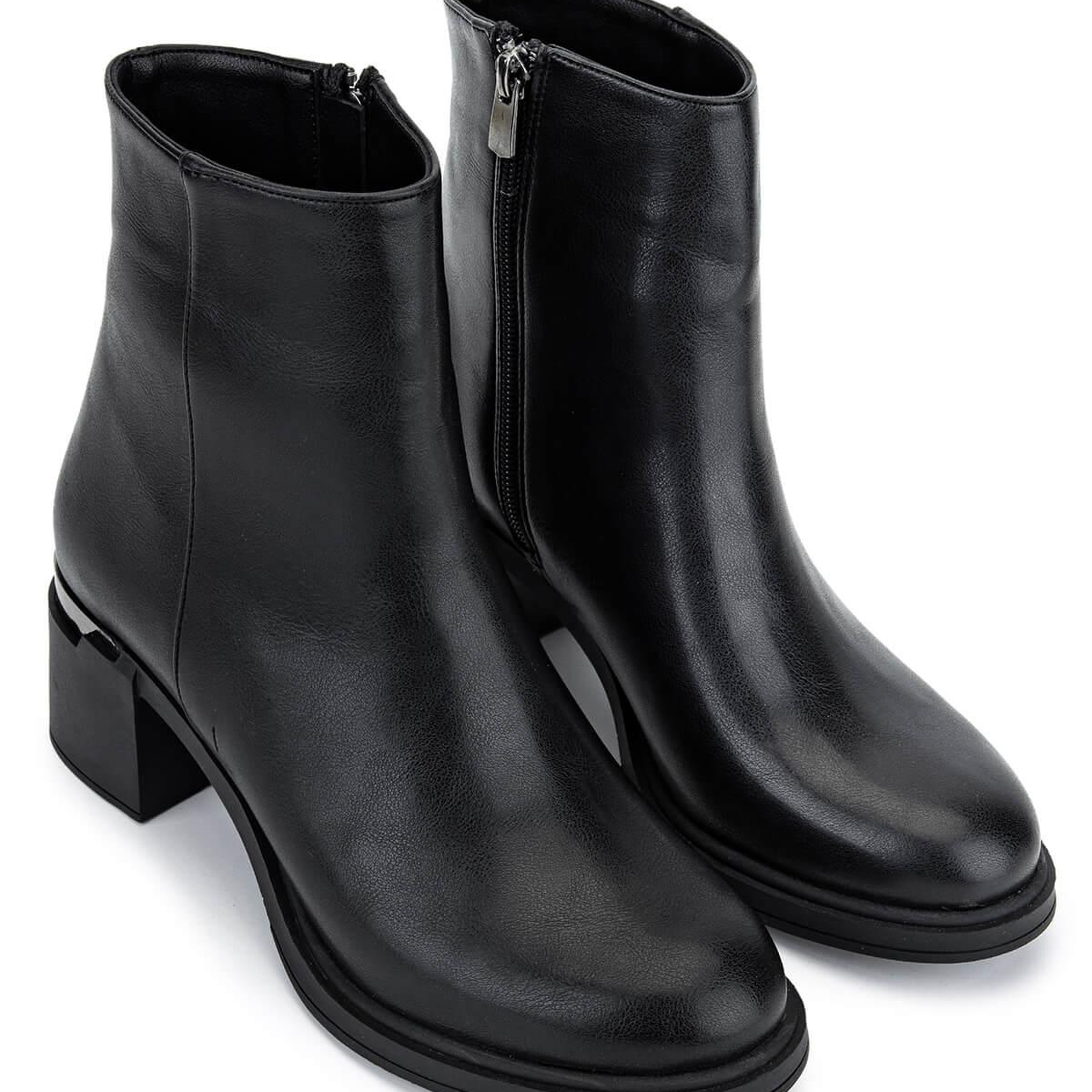 Tamer Tanca Kadın Suni Deri Siyah Topuklu Bot