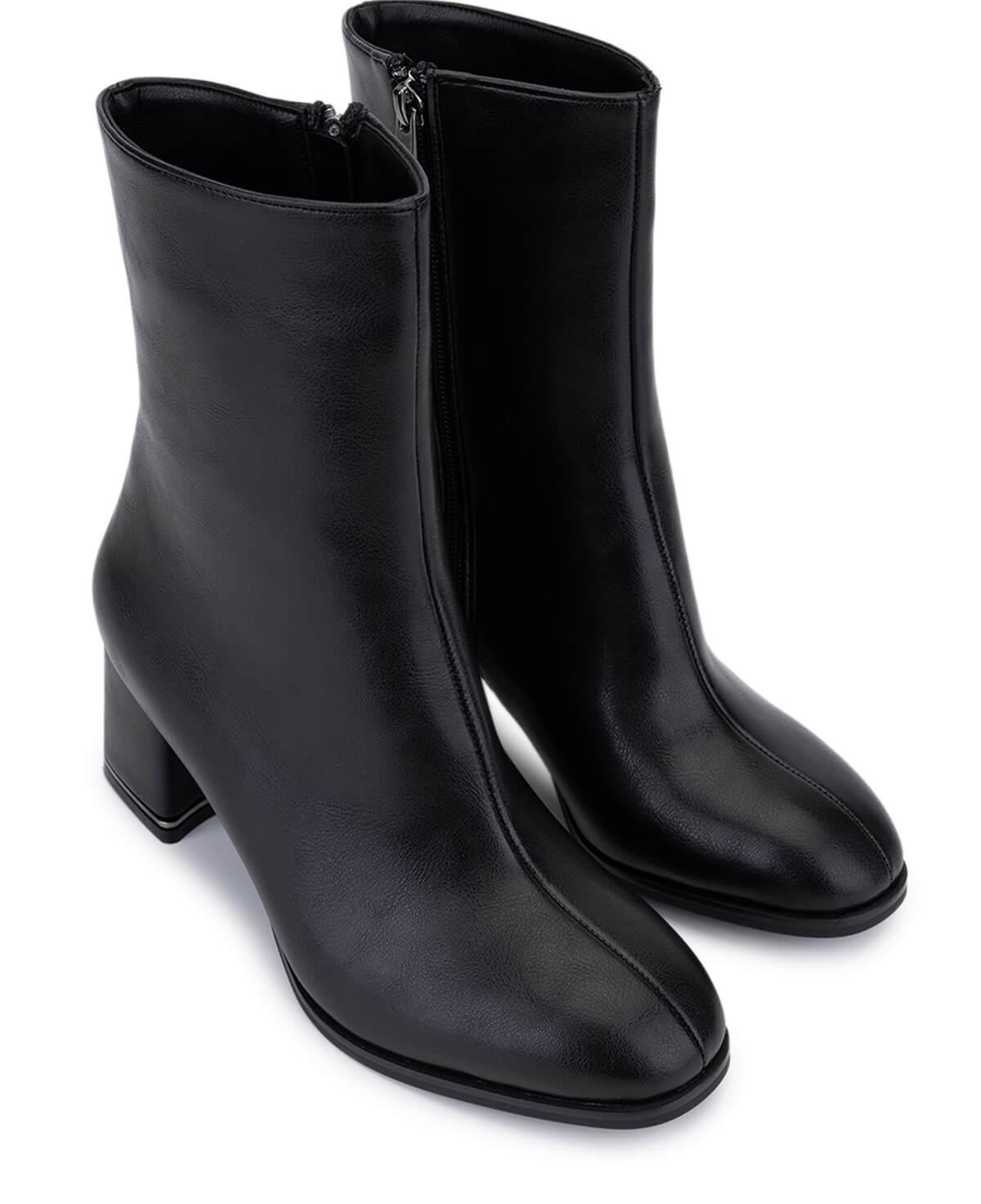 Tamer Tanca Kadın Suni Deri Siyah Deri Topuklu Bot