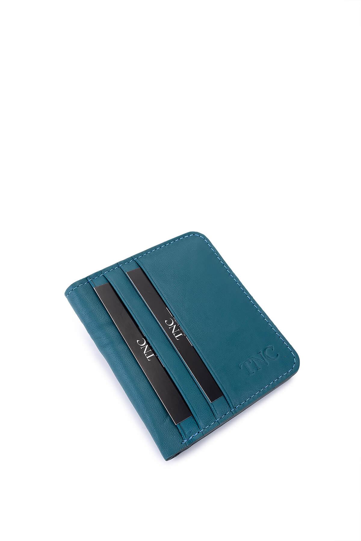 Tamer Tanca Unisex Hakiki Deri Petrol Kartlık