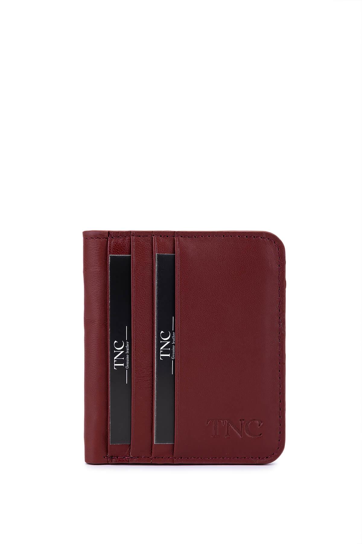 Tamer Tanca Unisex Hakiki Deri Bordo Kartlık