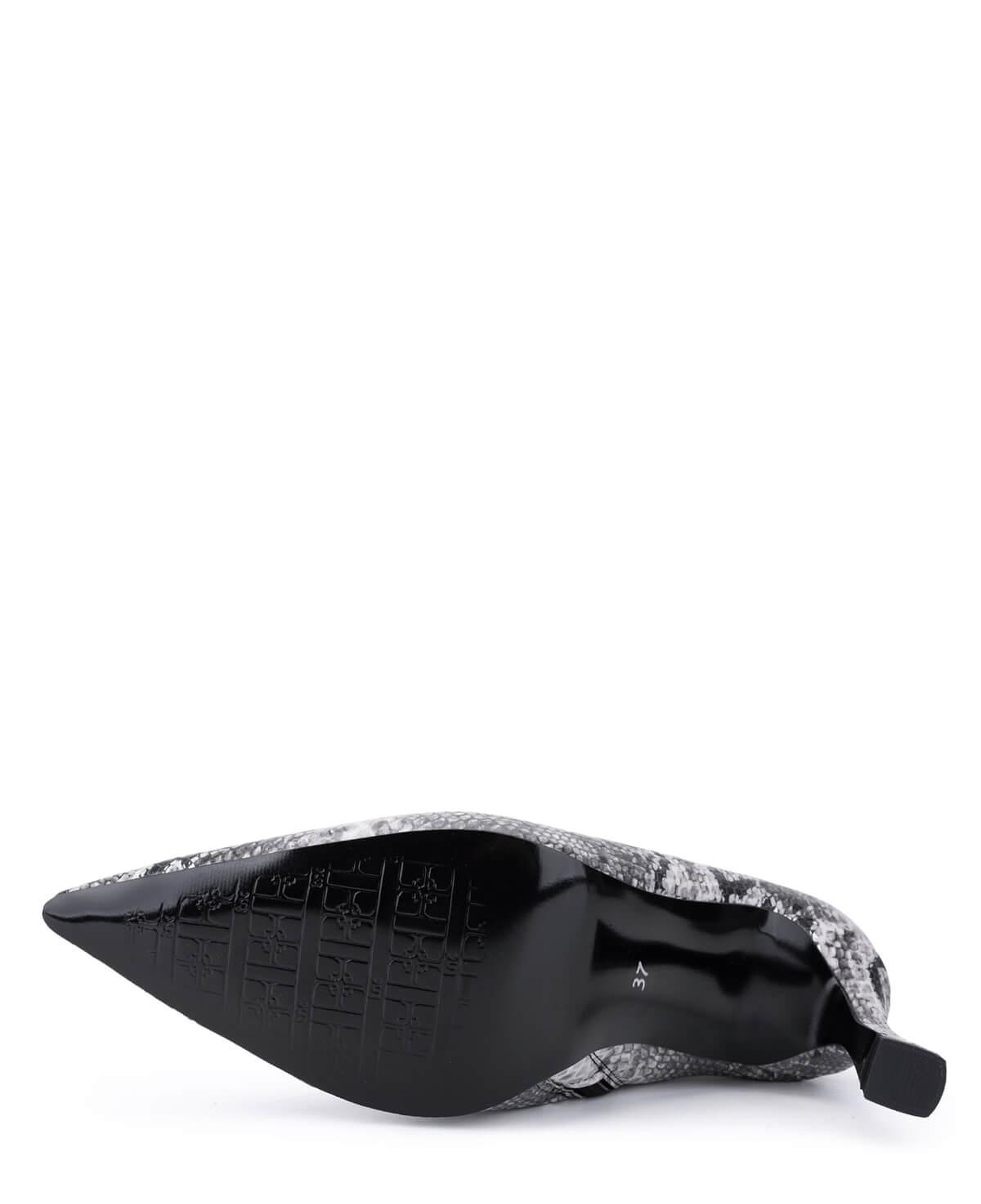 Tamer Tanca Kadın Siyah Yılan Desen Topuklu Bot