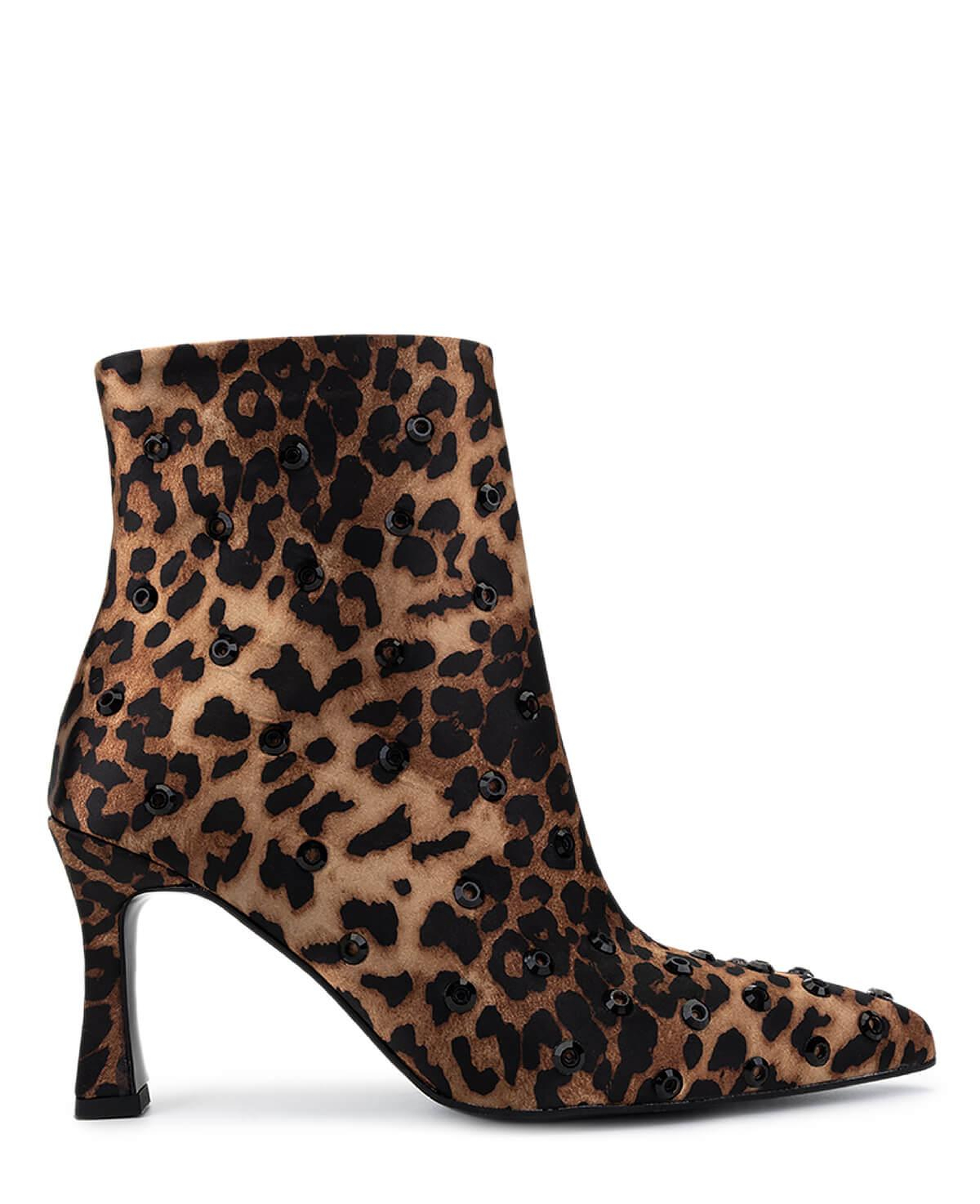 Tamer Tanca Kadın Saten Leopar Topuklu Bot