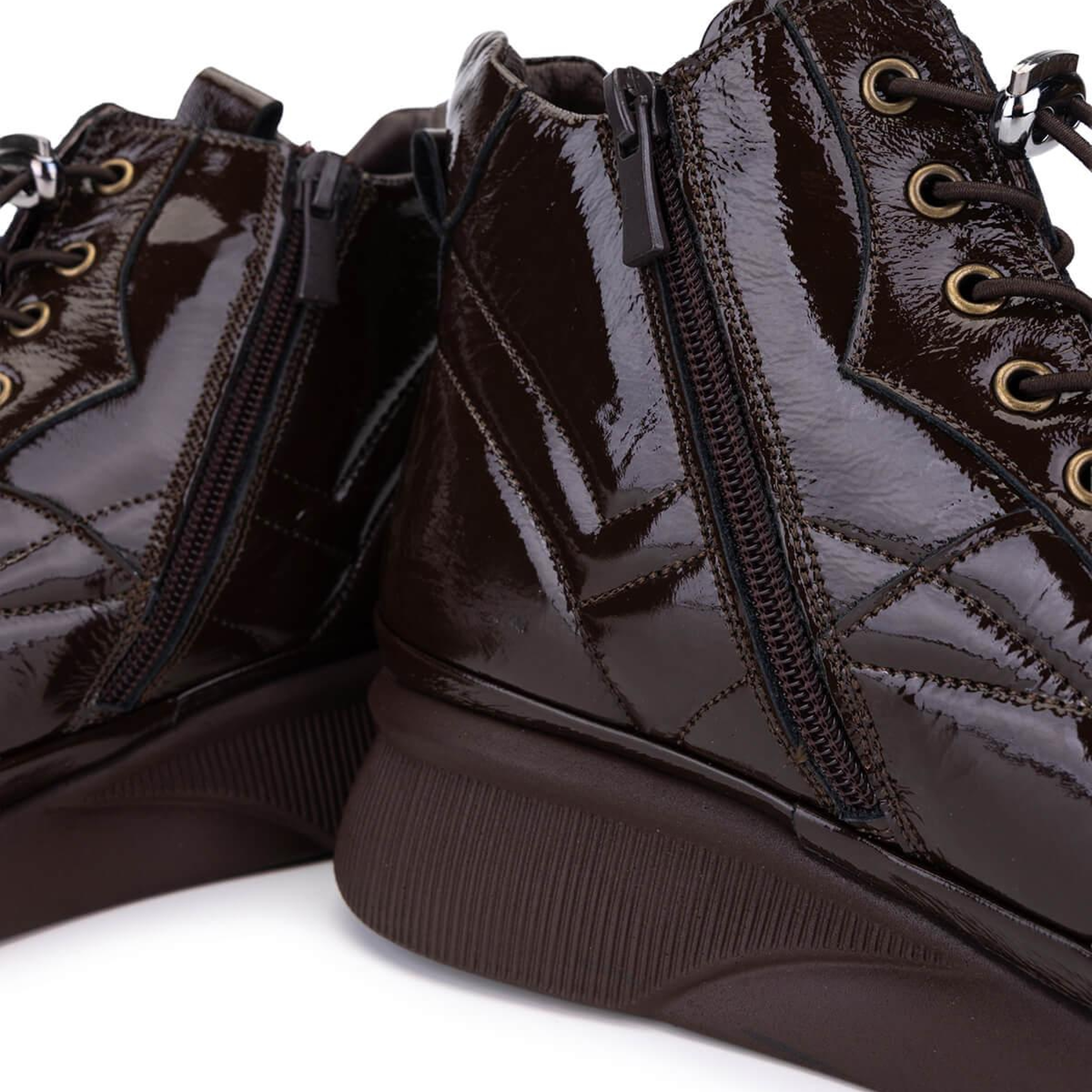 Tamer Tanca Kadın Hakiki Deri Kahverengi Rugan Casual Bot