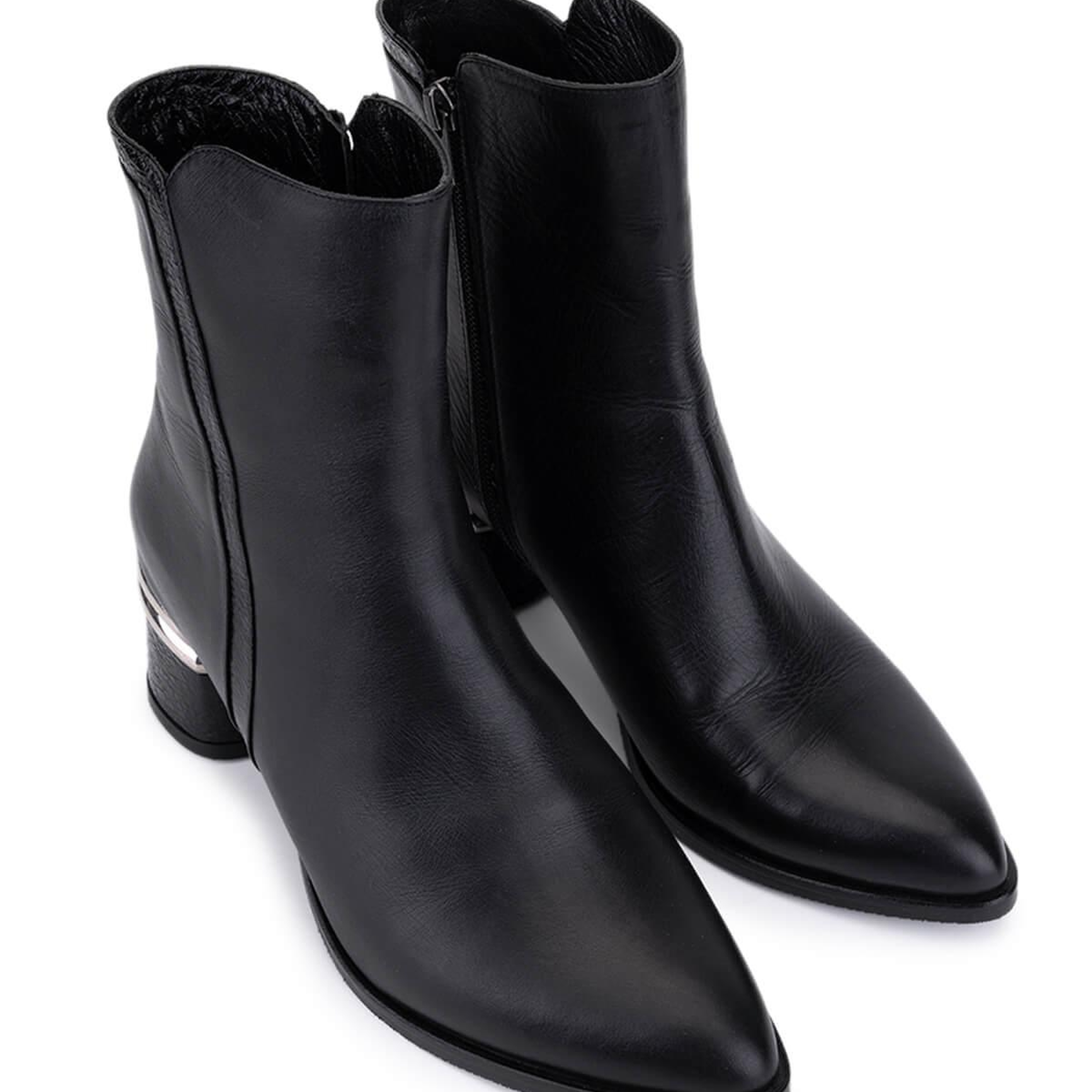 Tamer Tanca Kadın Hakiki Deri Siyah Klasik Bot