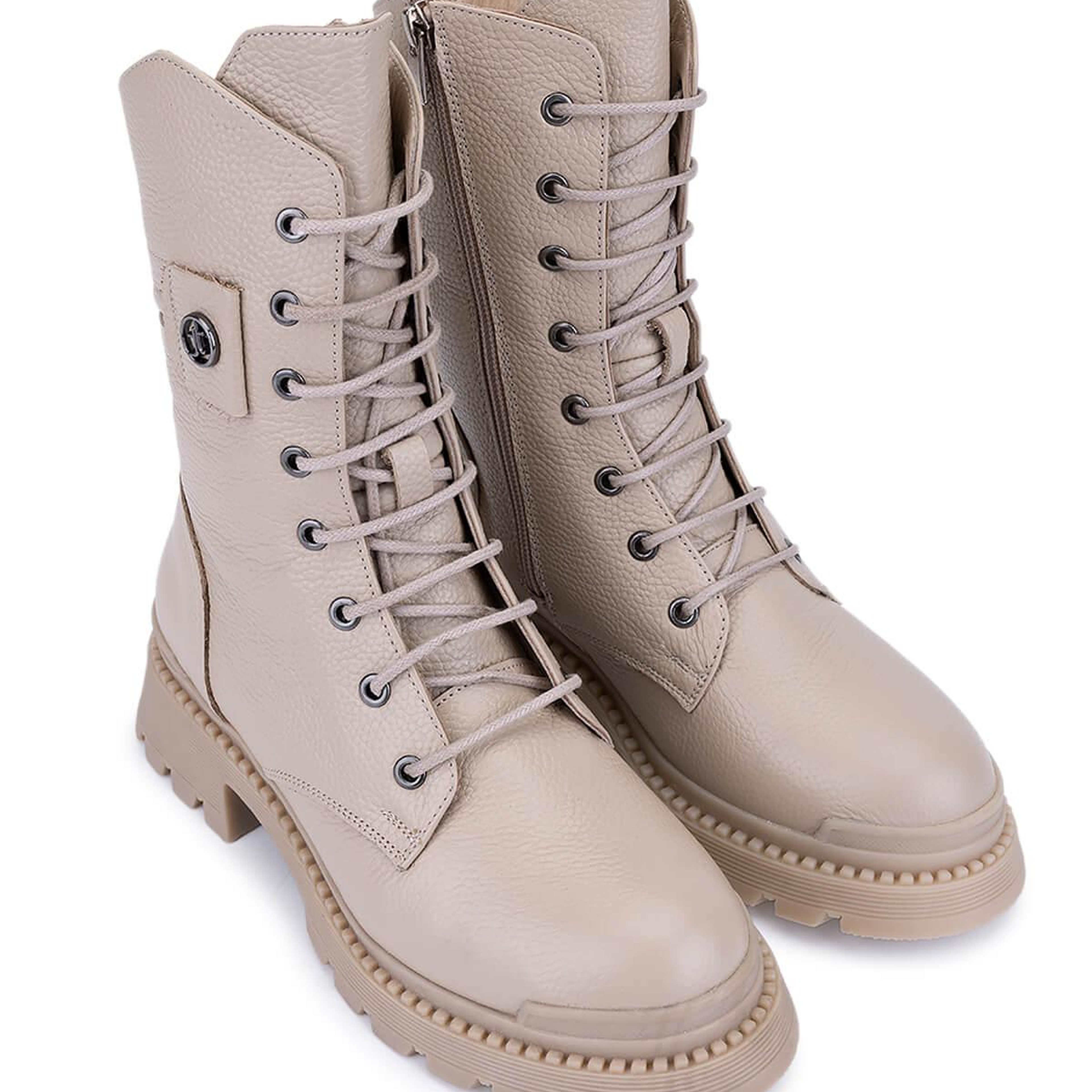 Tamer Tanca Kadın Hakiki Deri Krem Casual Bot