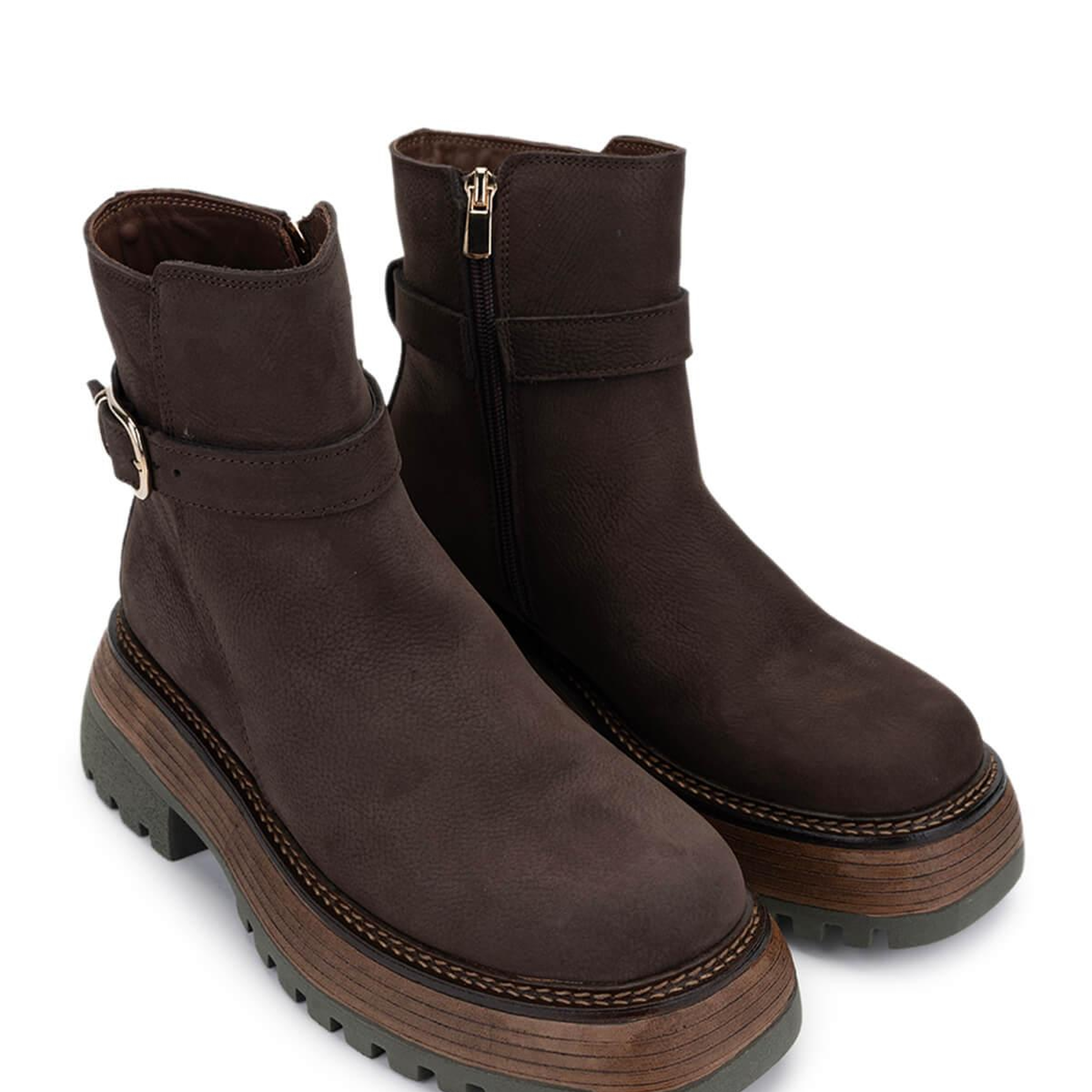 Tamer Tanca Kadın Hakiki Deri Kahverengi Nubuk Casual Bot