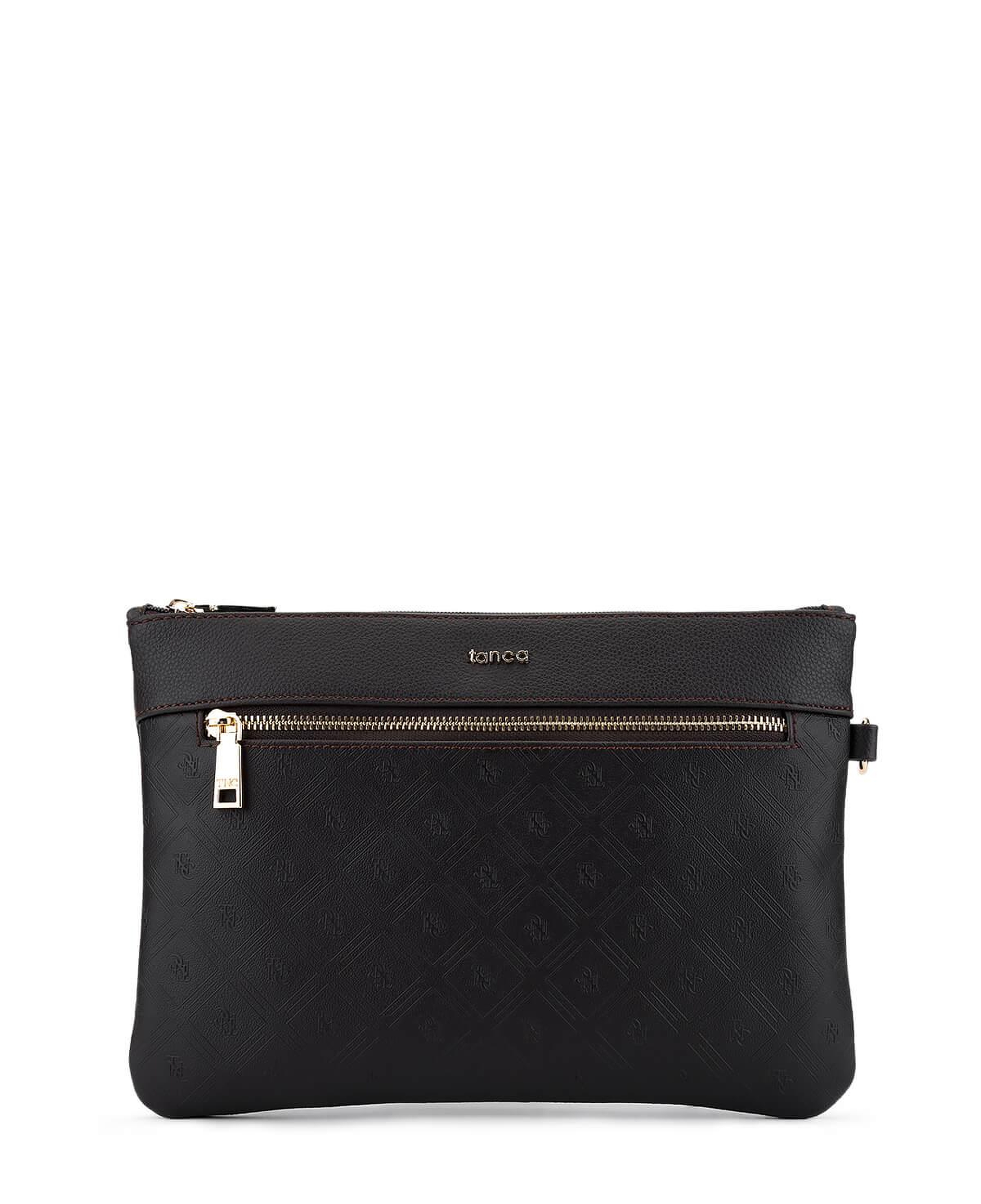 Tamer Tanca Kadın Suni Deri Kahverengi Clutch Çanta