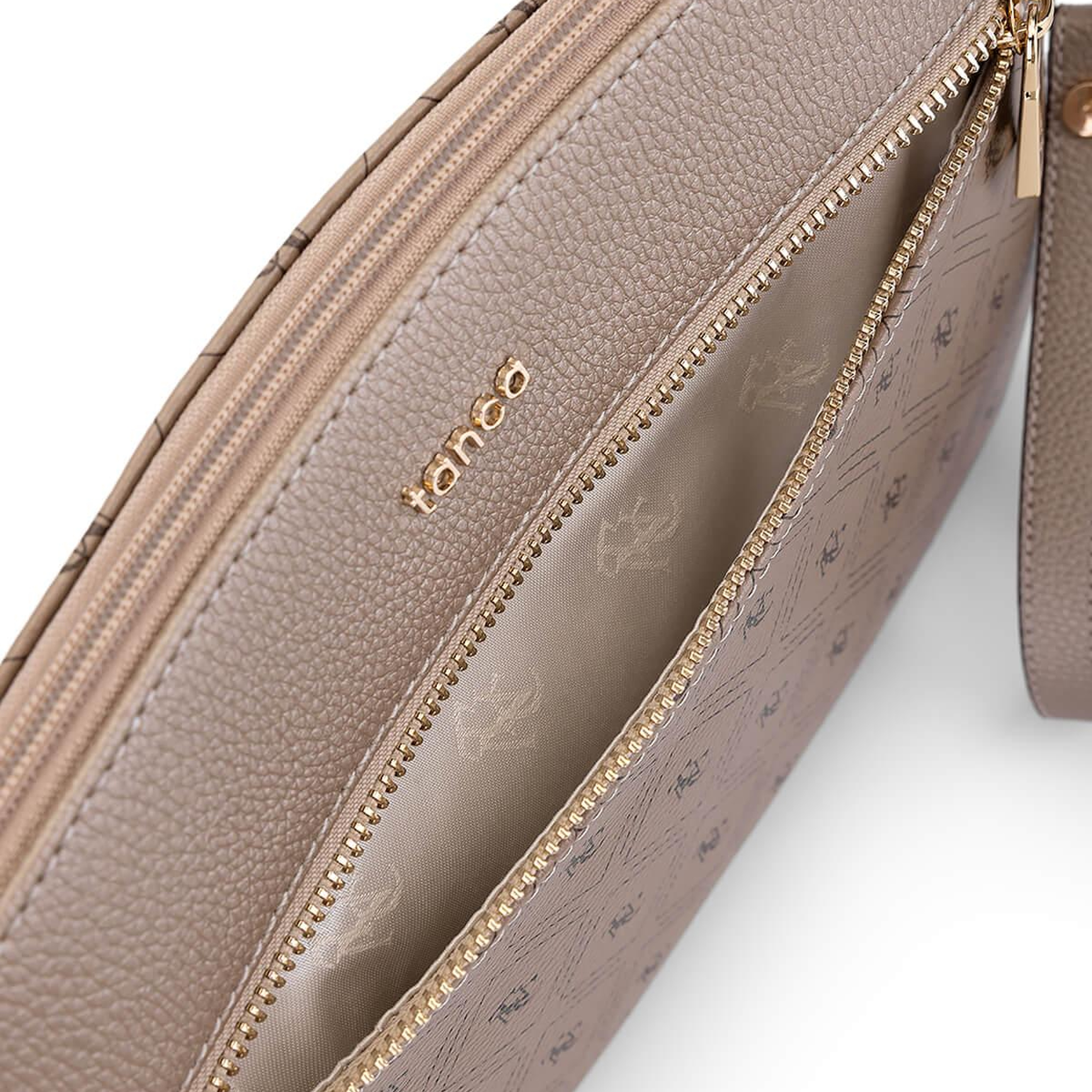 Tamer Tanca Kadın Suni Deri Altın Desen Clutch Çanta