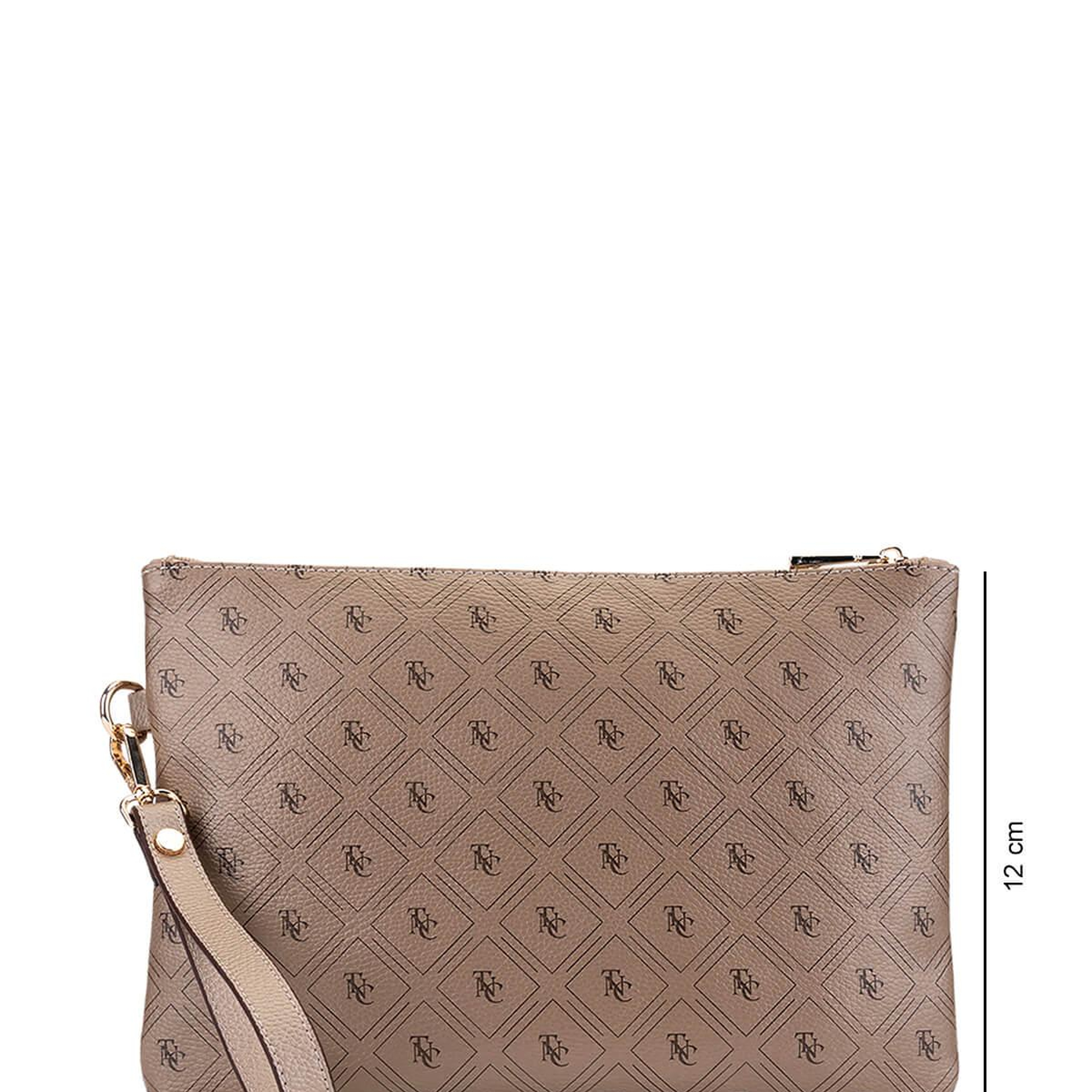 Tamer Tanca Kadın Suni Deri Altın Desen Clutch Çanta