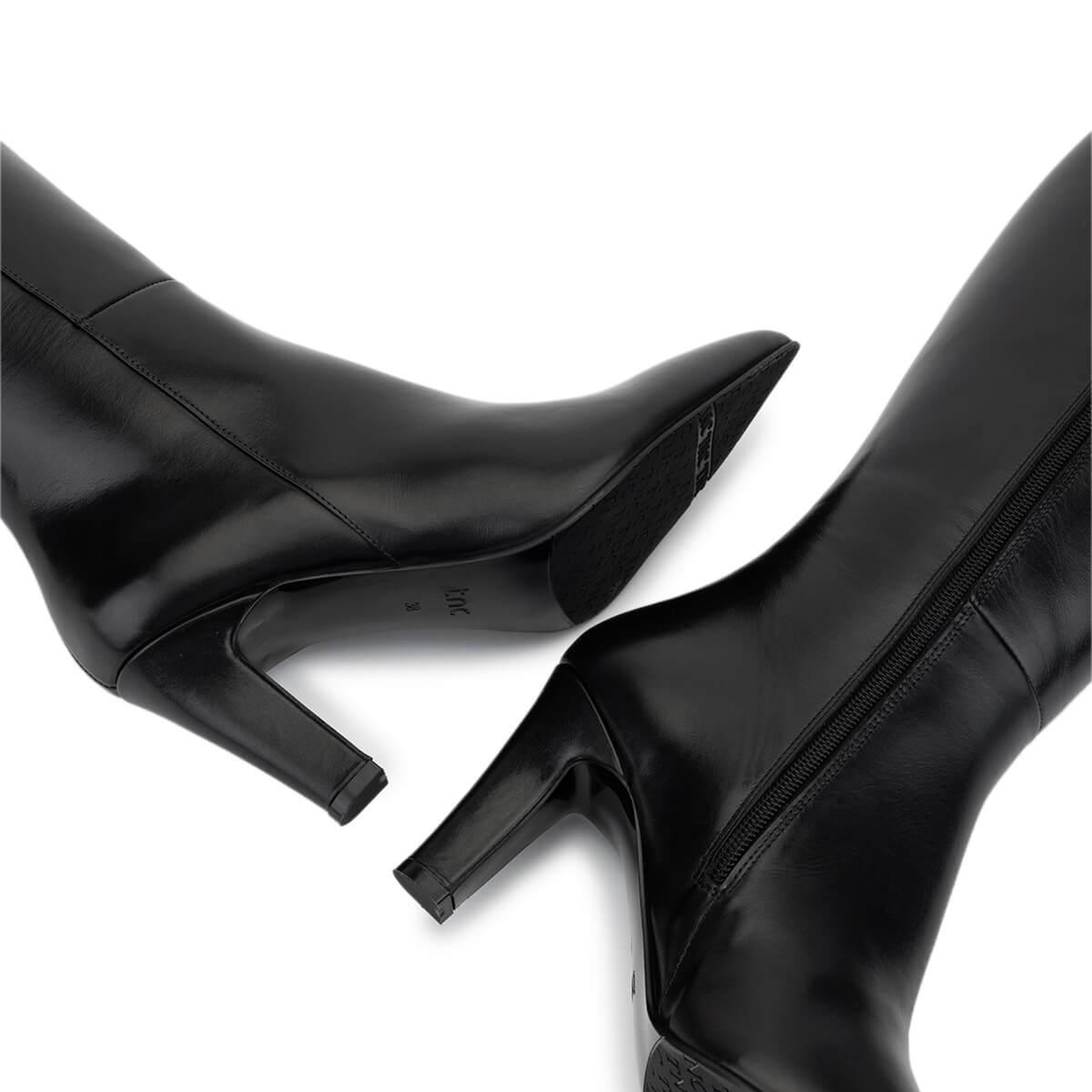 Tamer Tanca Kadın Hakiki Deri Siyah Deri Topuklu Çizme