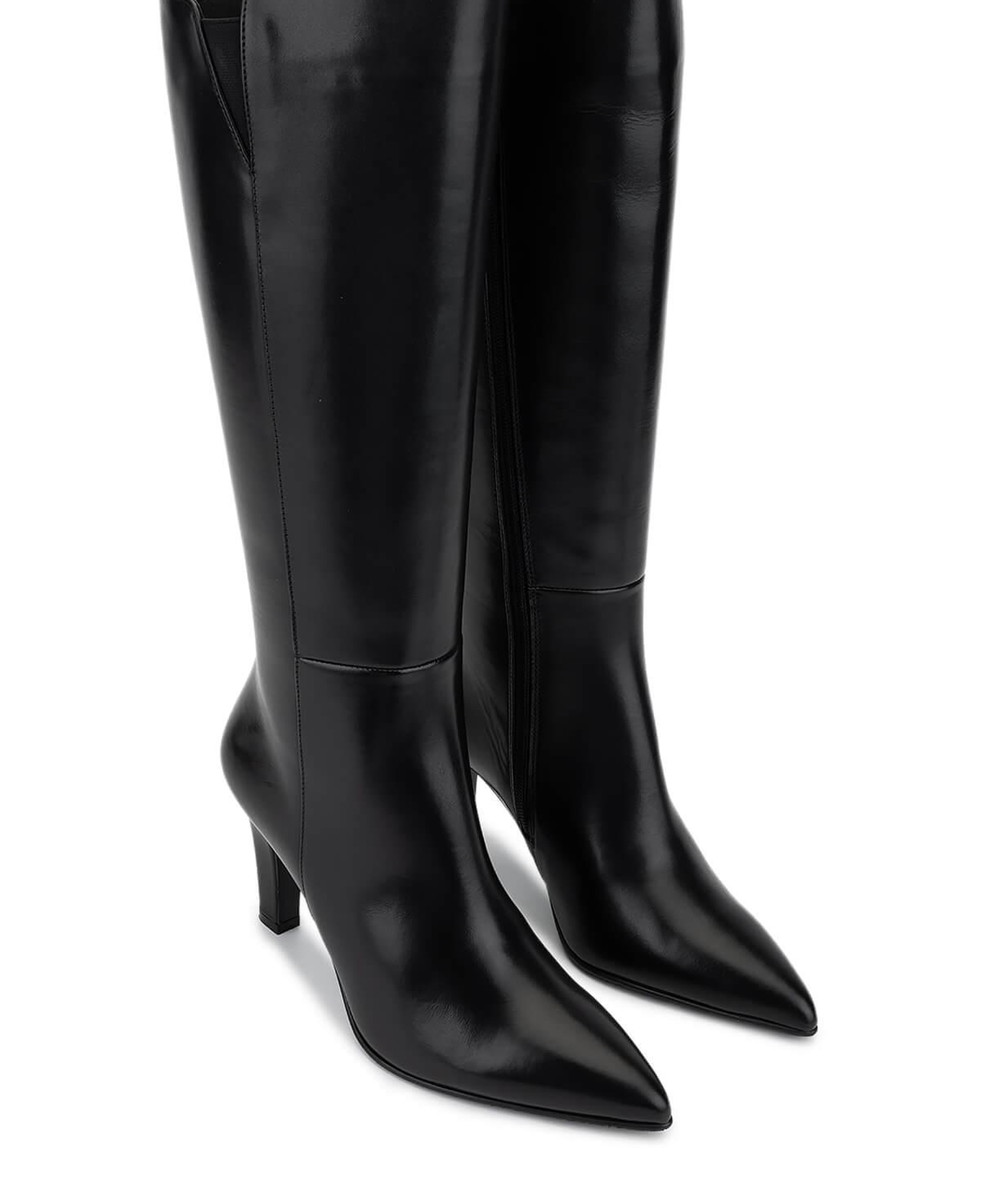 Tamer Tanca Kadın Hakiki Deri Siyah Deri Topuklu Çizme
