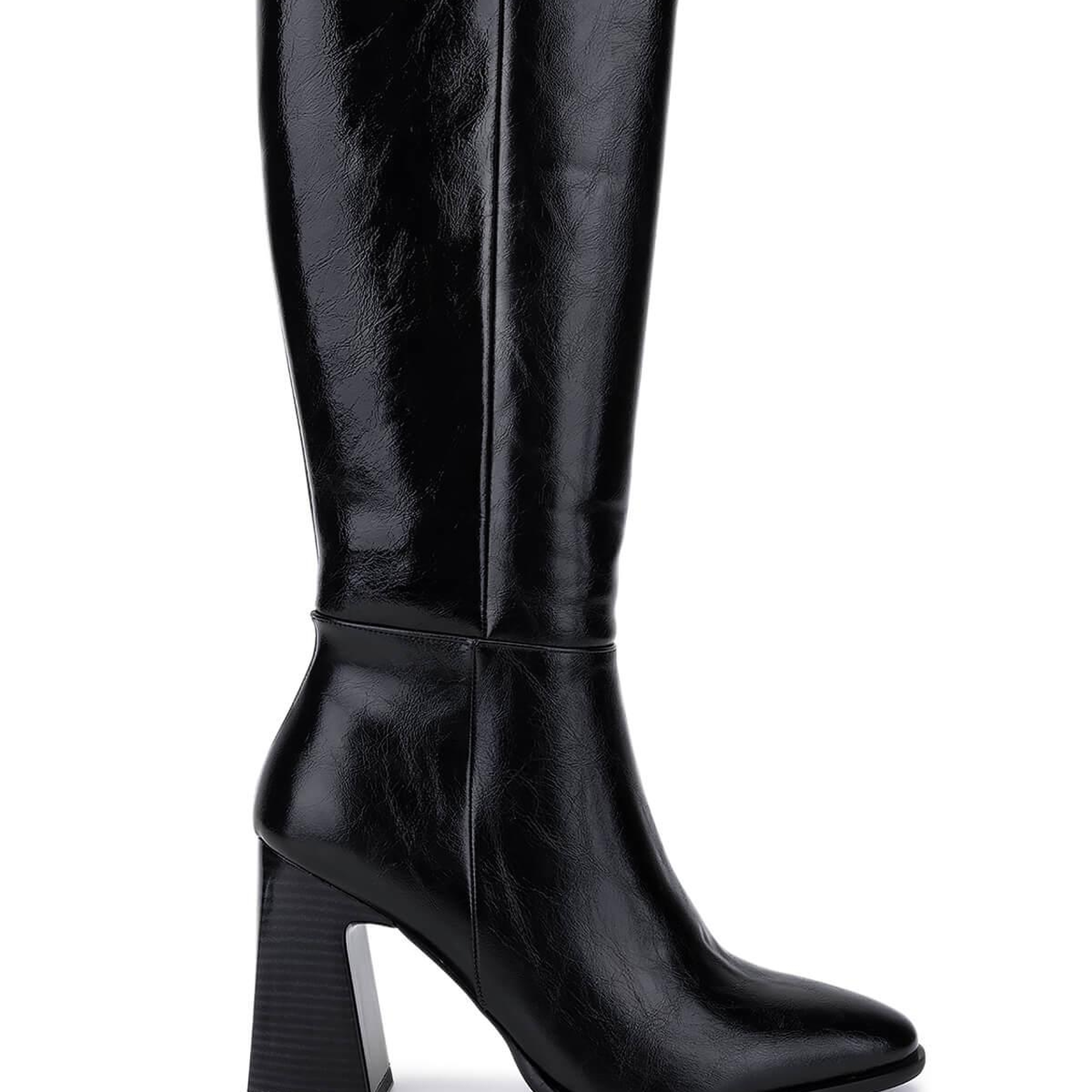 Tamer Tanca Kadın Suni Deri Siyah Deri Topuklu Çizme