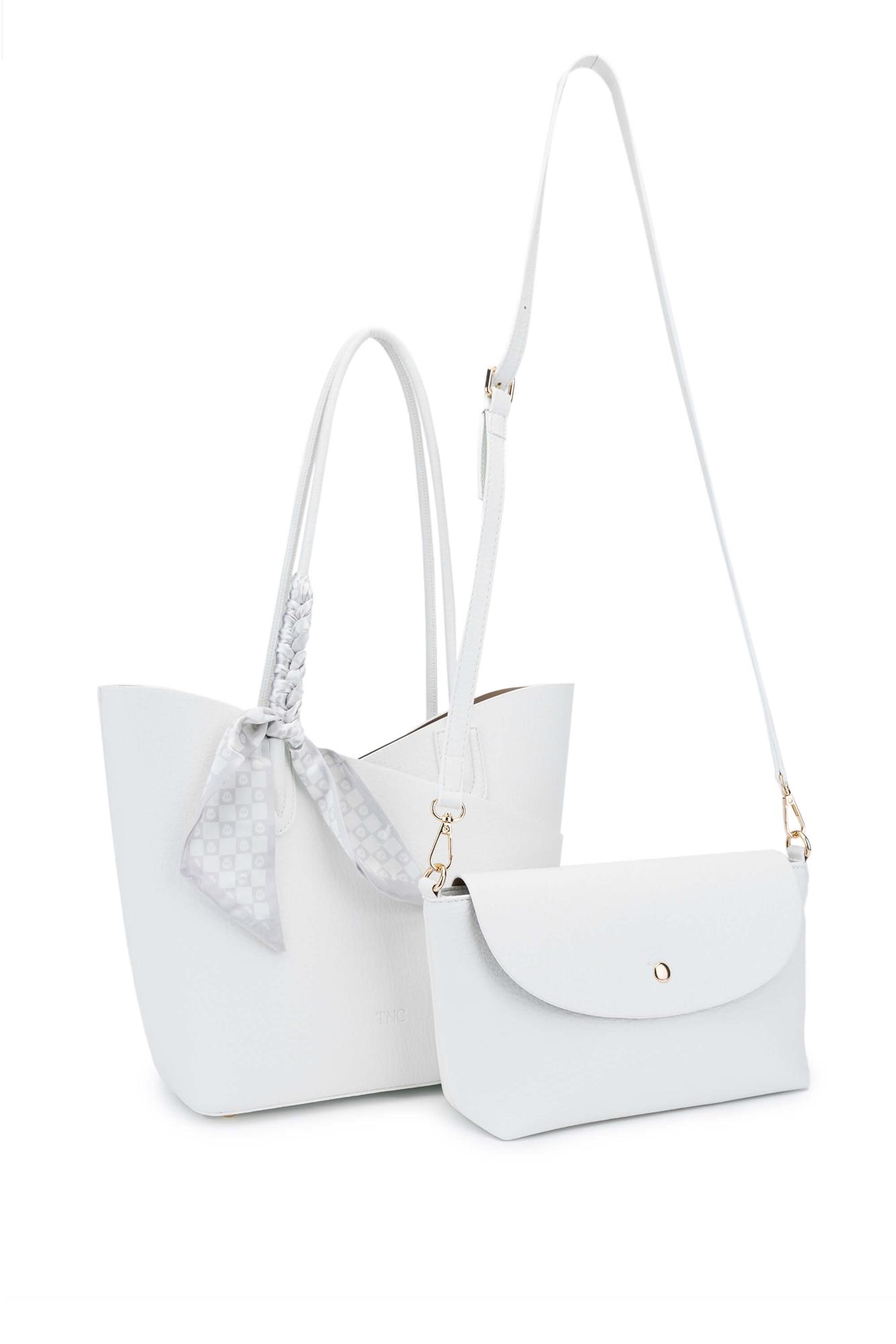 Tamer Tanca Kadın Suni Deri Beyaz Kol Çantası