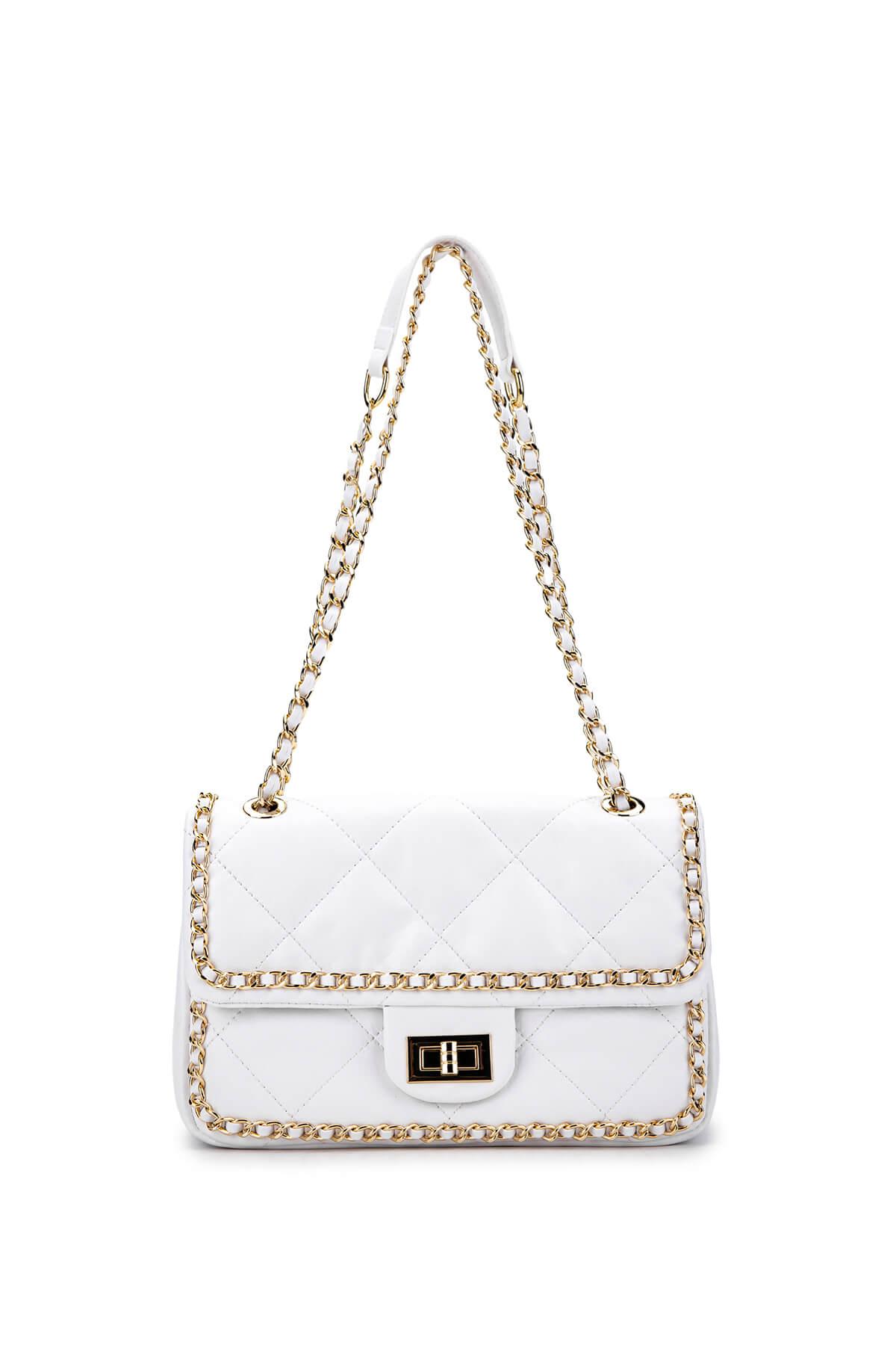 Tamer Tanca Kadın Vegan Beyaz Omuz Çanta