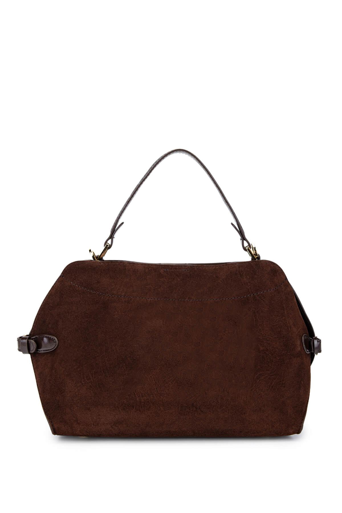 Tamer Tanca Kadın Suni Deri Kahverengi Omuz Çanta