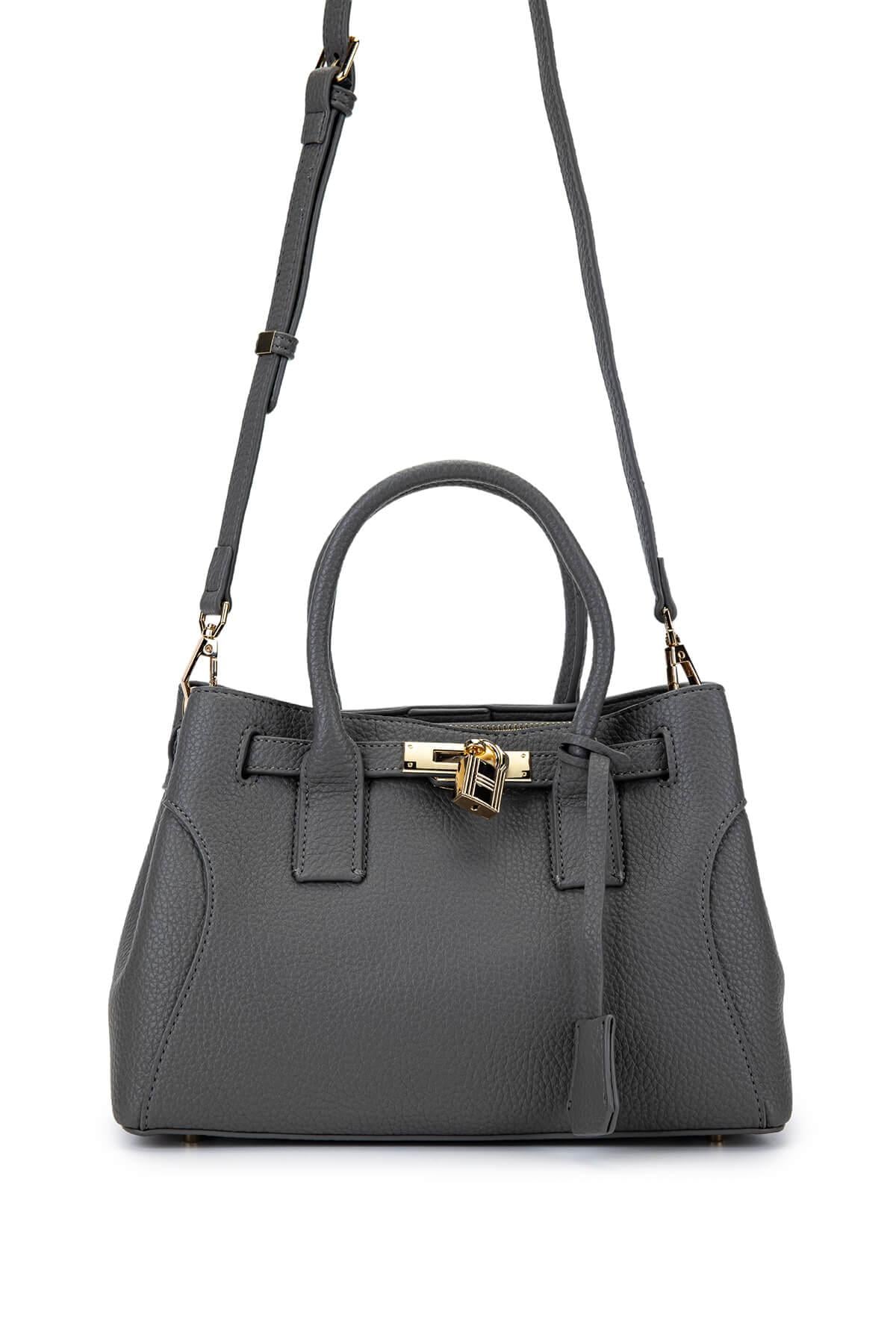 Tamer Tanca Kadın Suni Deri Gri Omuz Çanta