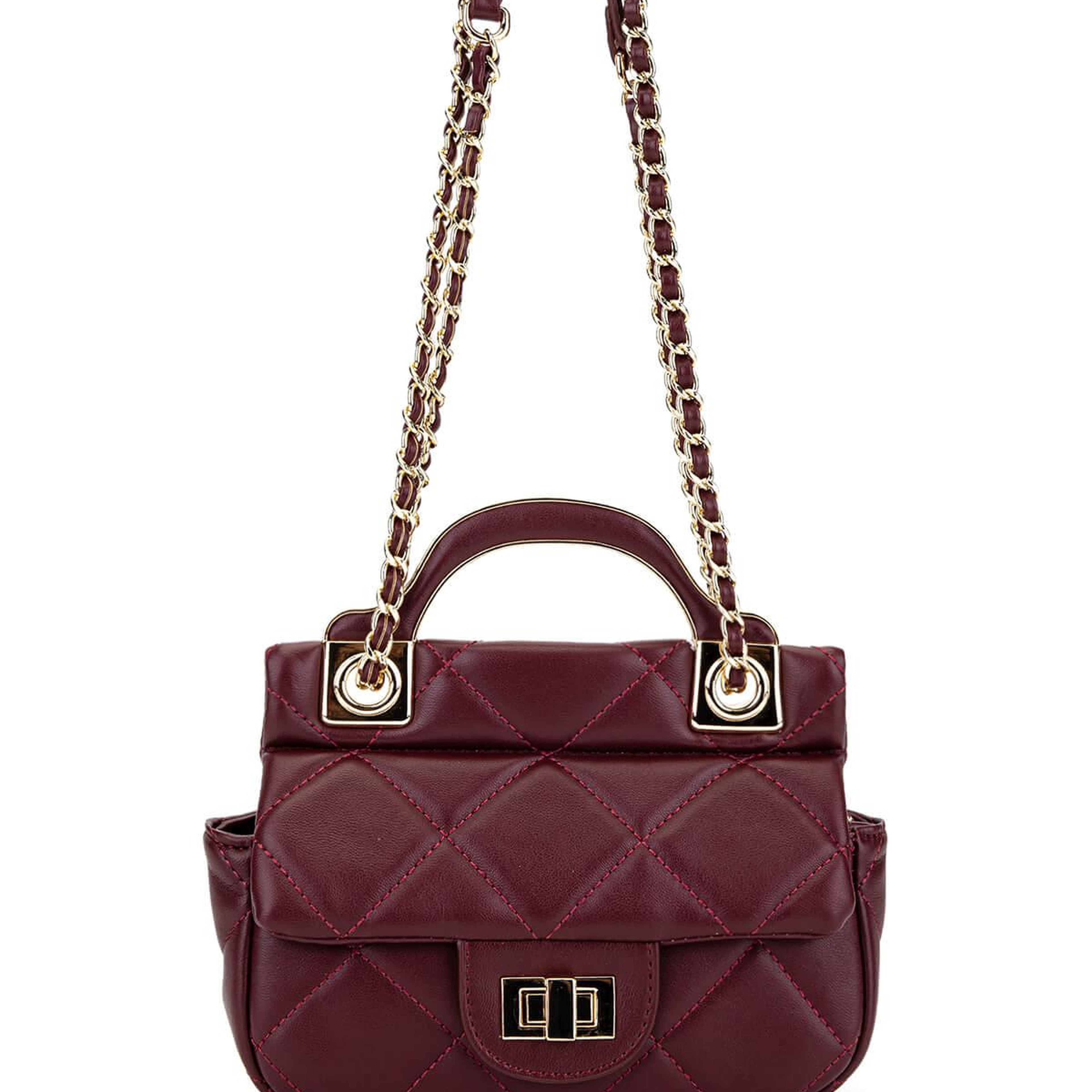 Tamer Tanca Kadın Suni Deri Bordo Omuz Çanta