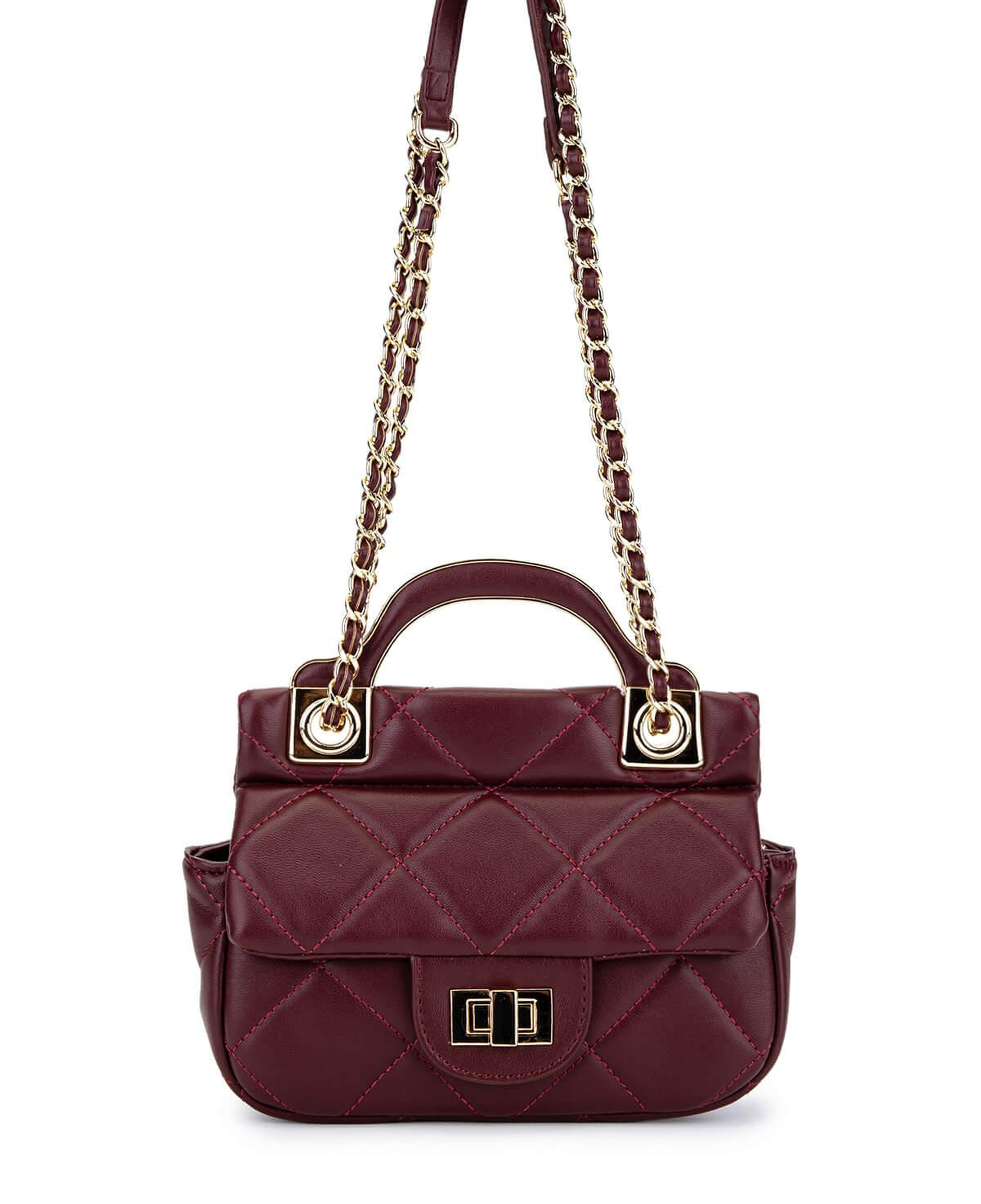 Tamer Tanca Kadın Suni Deri Bordo Omuz Çanta