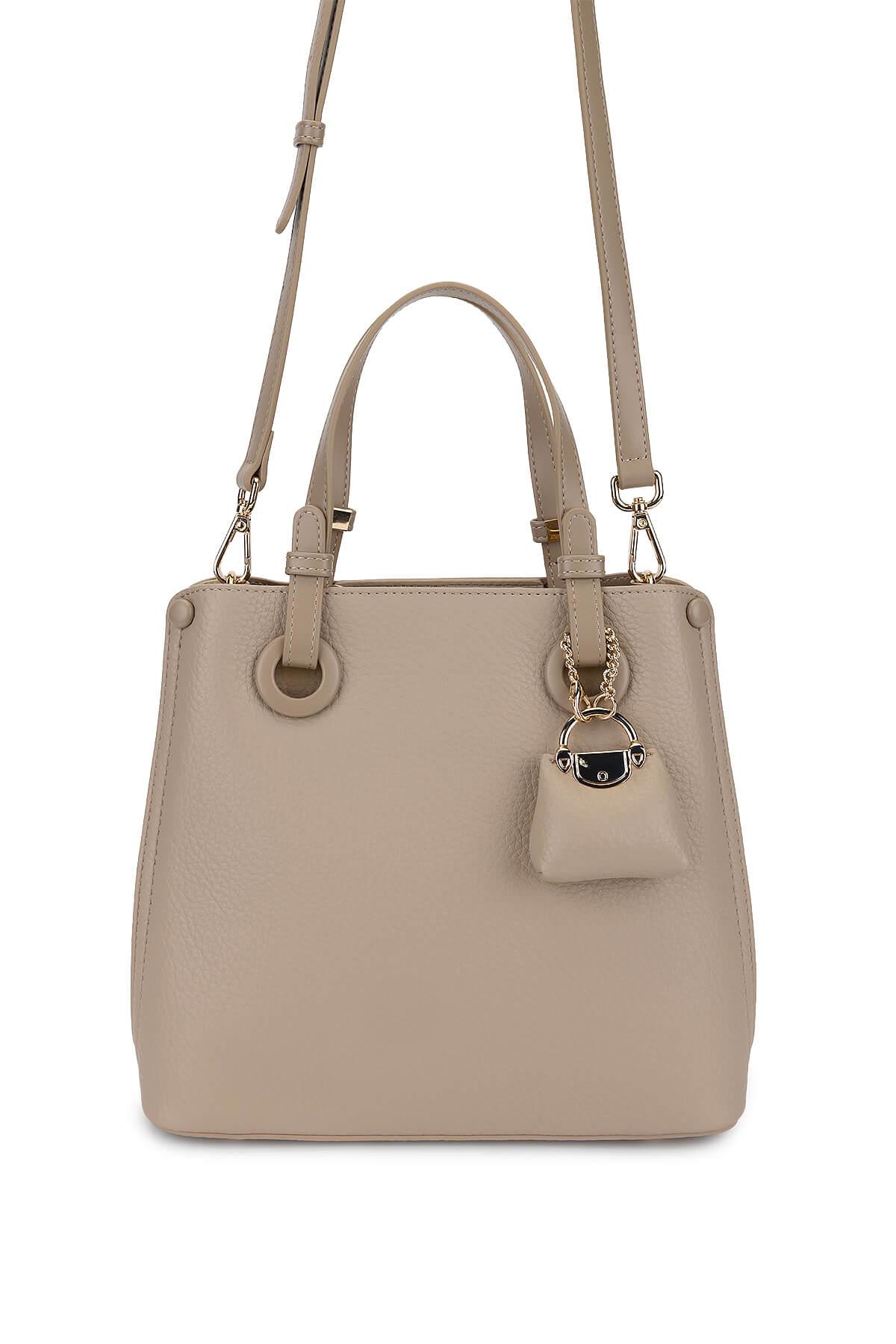 Tamer Tanca Kadın Suni Deri Taupe Omuz Çanta