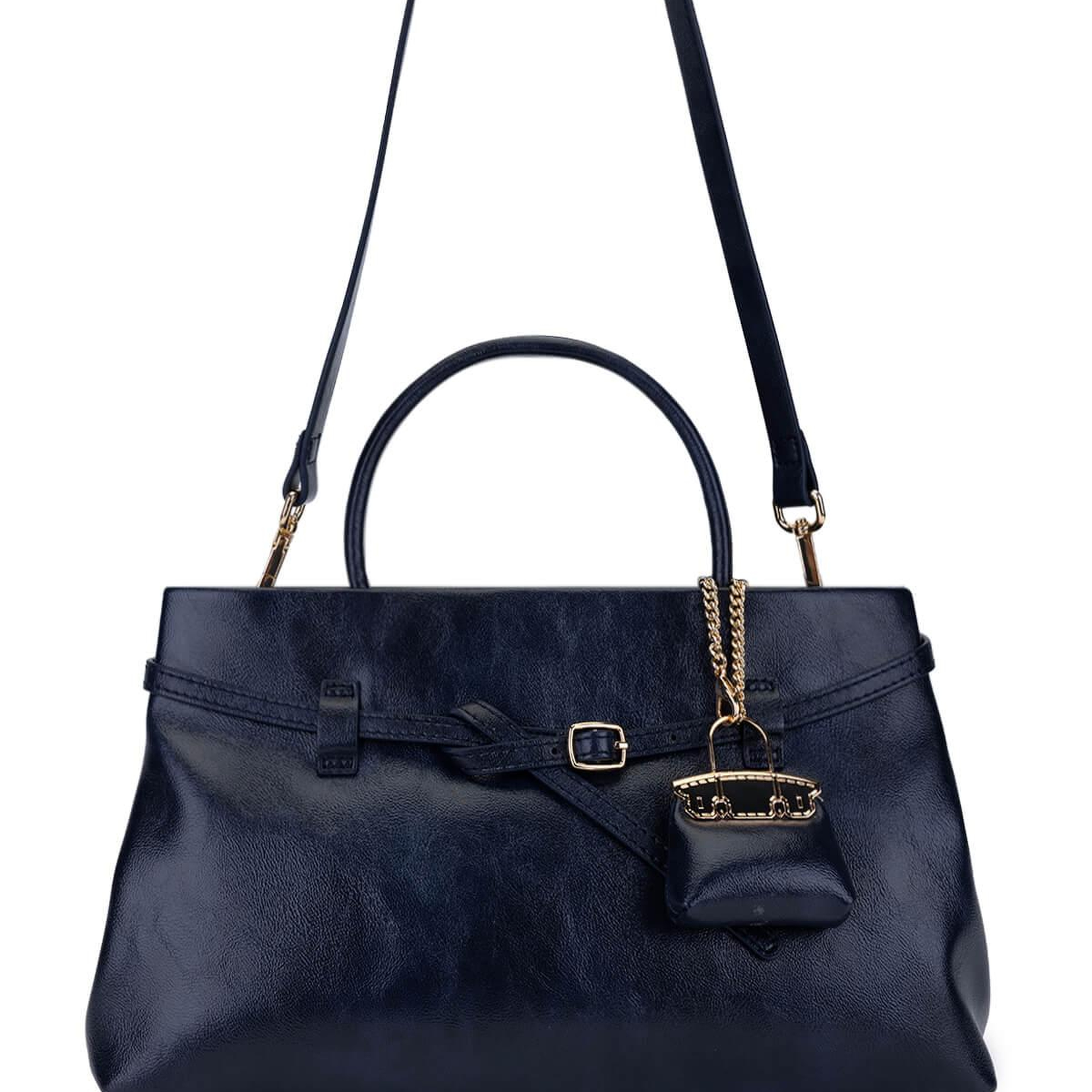 Tamer Tanca Kadın Suni Deri Lacivert Omuz Çanta