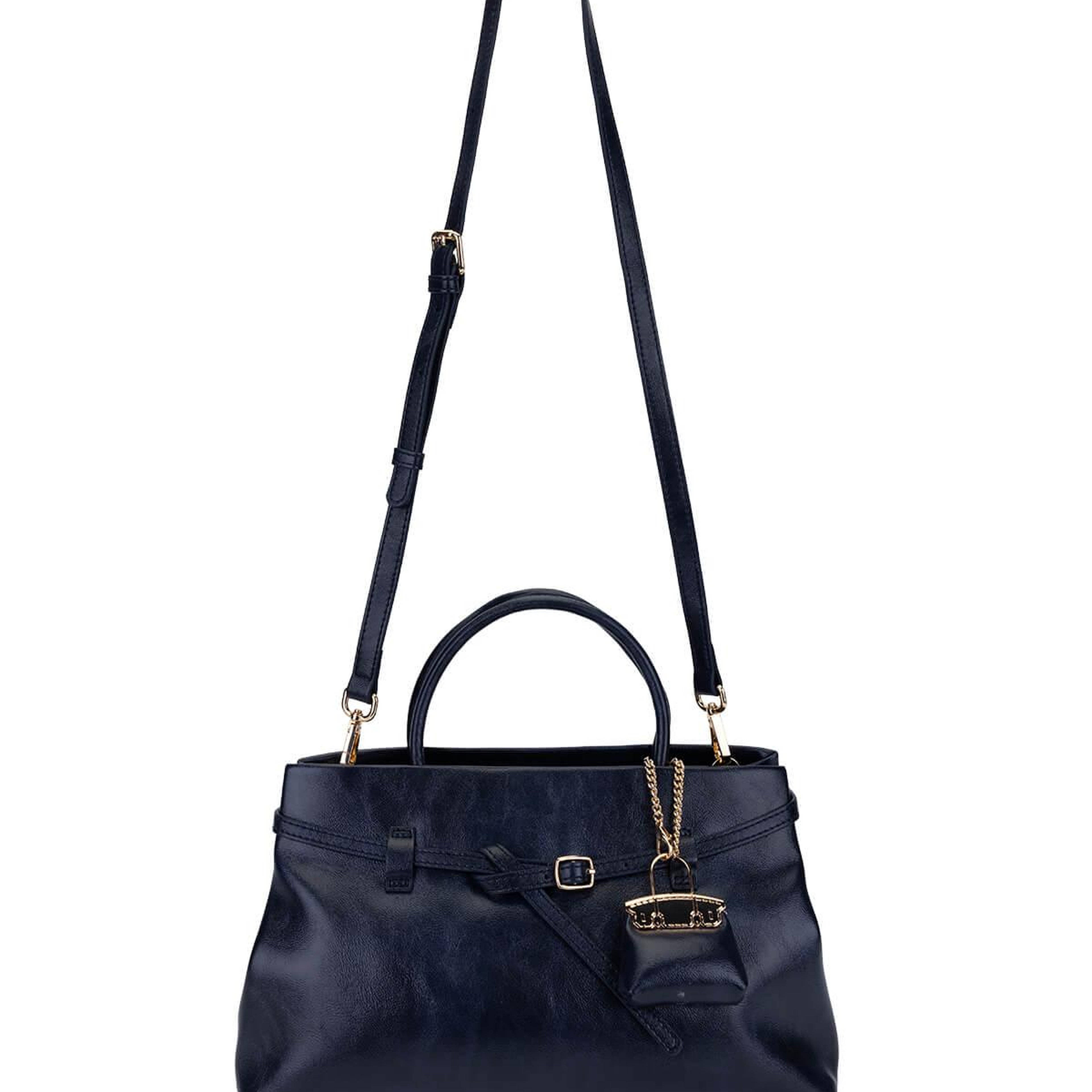 Tamer Tanca Kadın Suni Deri Lacivert Omuz Çanta