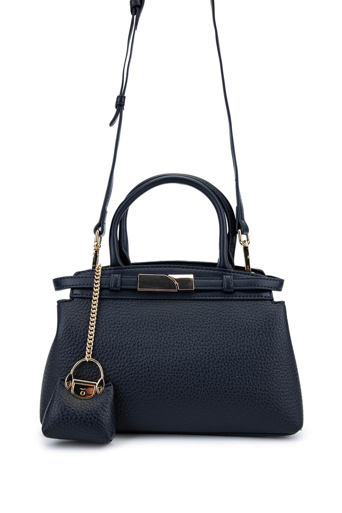 Tamer Tanca Kadın Suni Deri Lacivert Omuz Çanta