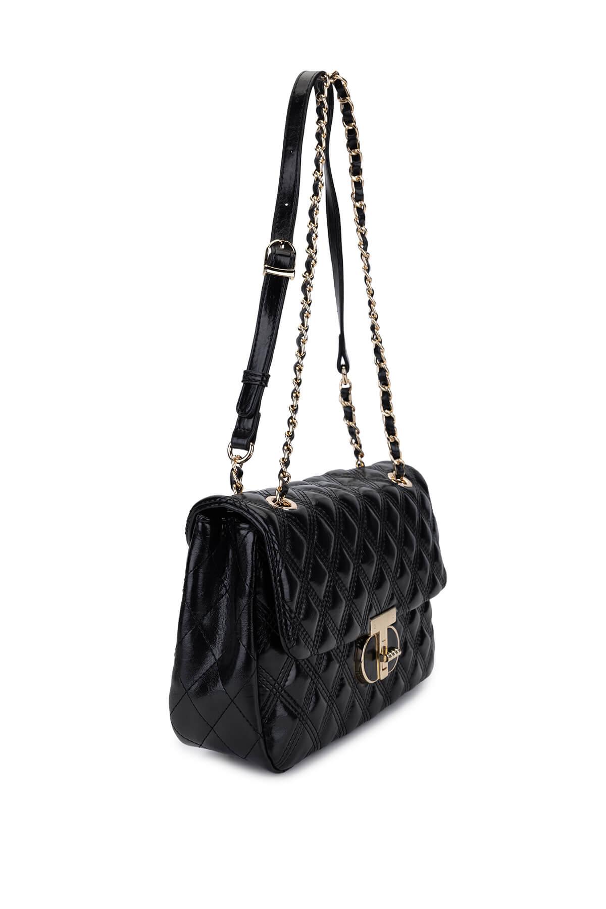 Tamer Tanca Kadın Suni Deri Siyah Omuz Çanta