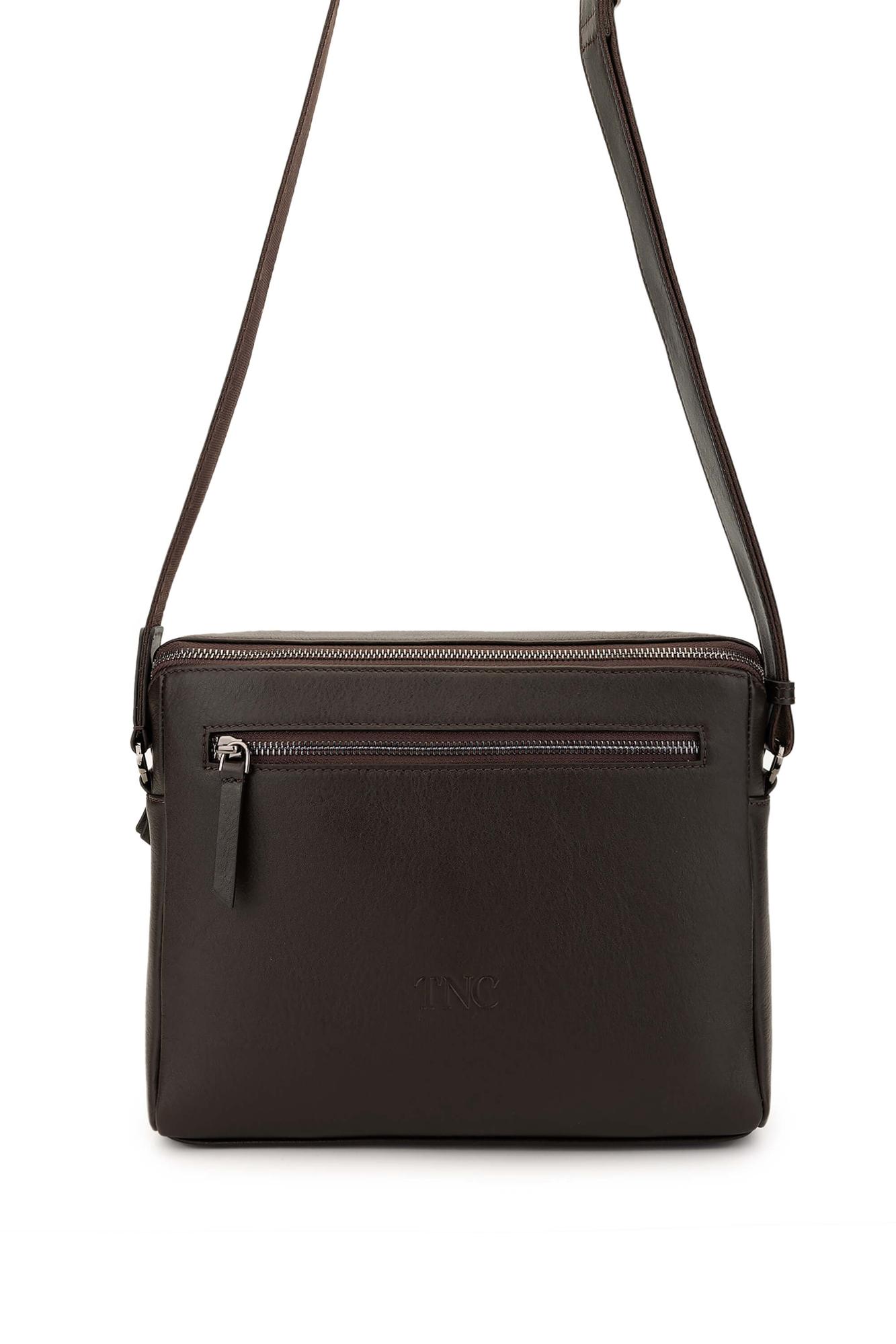 Tamer Tanca Erkek Hakiki Deri Kahverengi Postacı Çanta