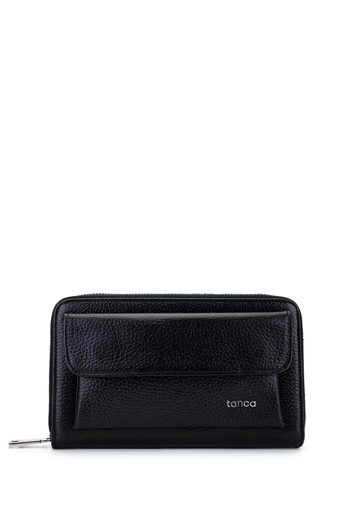 Tamer Tanca Erkek Hakiki Deri Siyah Floter El Çantası