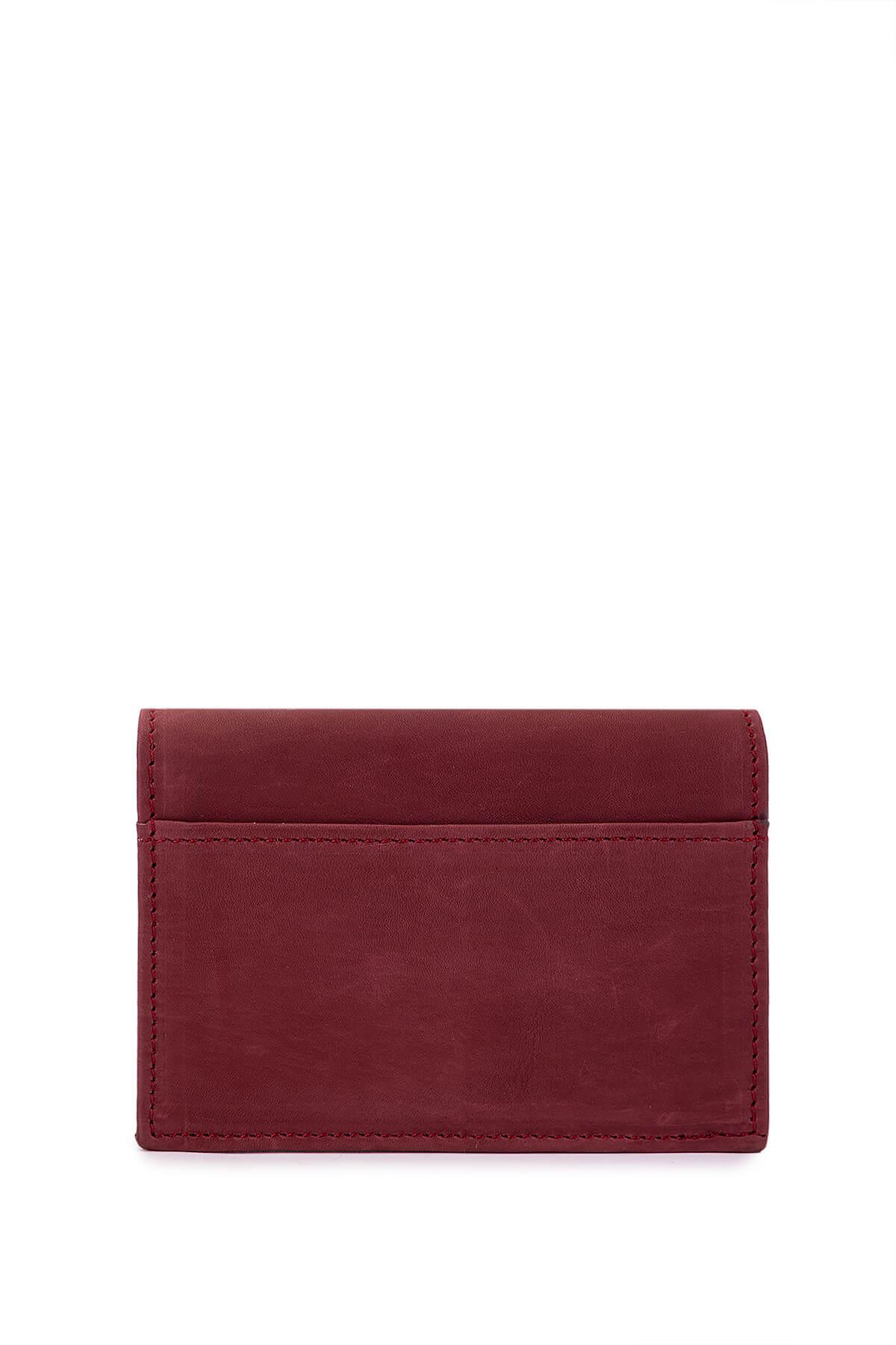 Tamer Tanca Erkek Hakiki Deri Bordo Kartlık