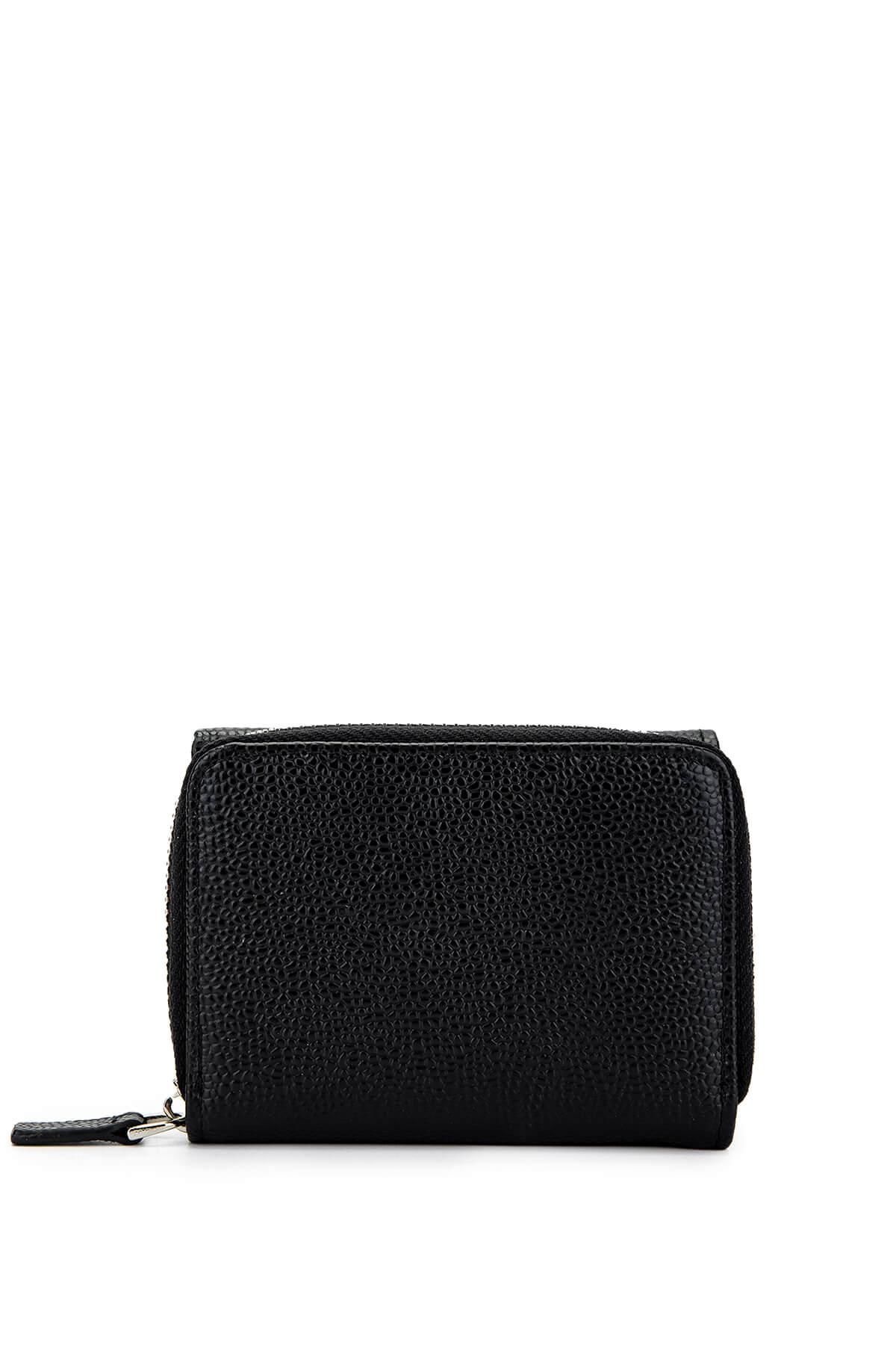 Tamer Tanca Unisex Hakiki Deri Siyah Havyar Cüzdan Cuzdan