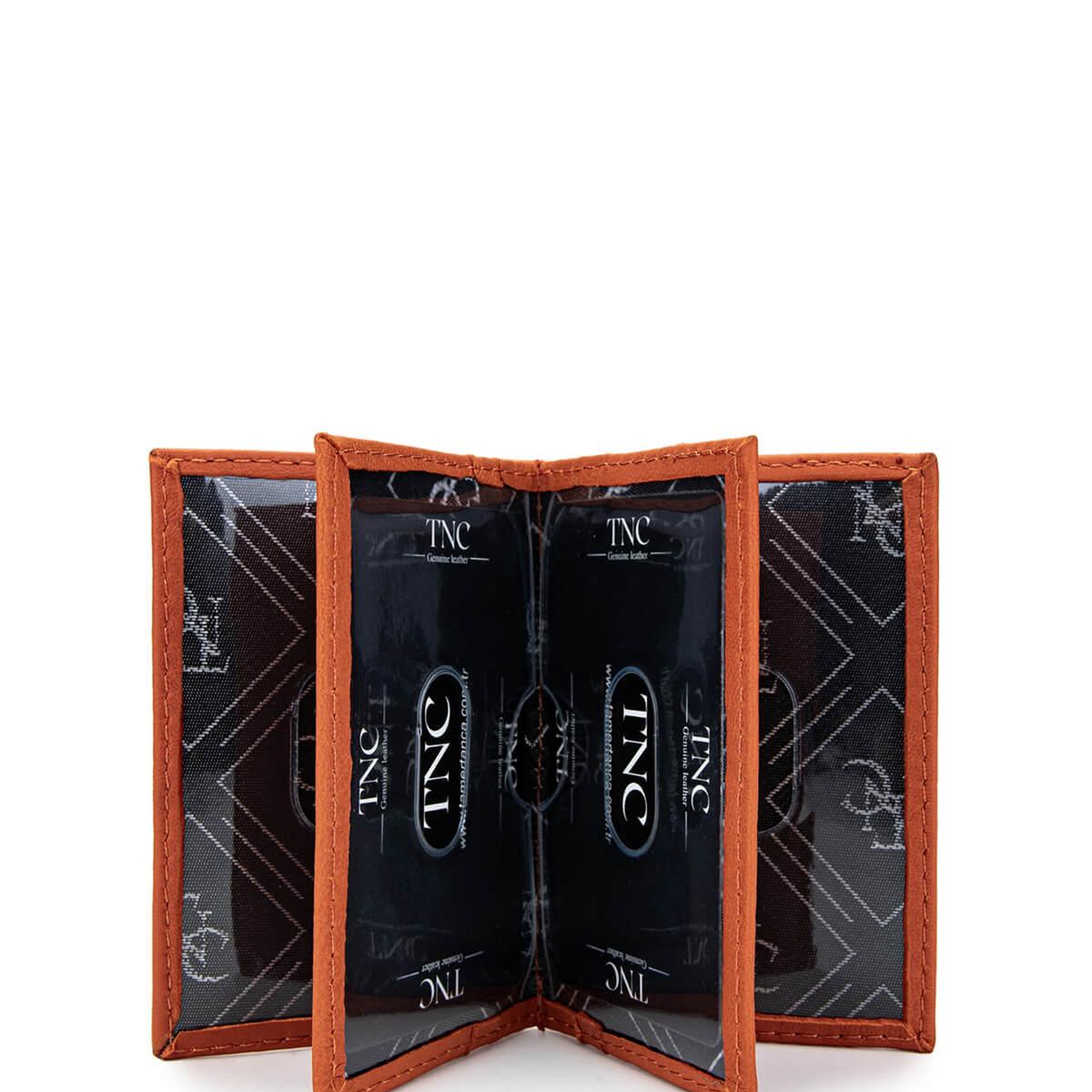 Tamer Tanca Unisex Hakiki Deri Turuncu Kartlık