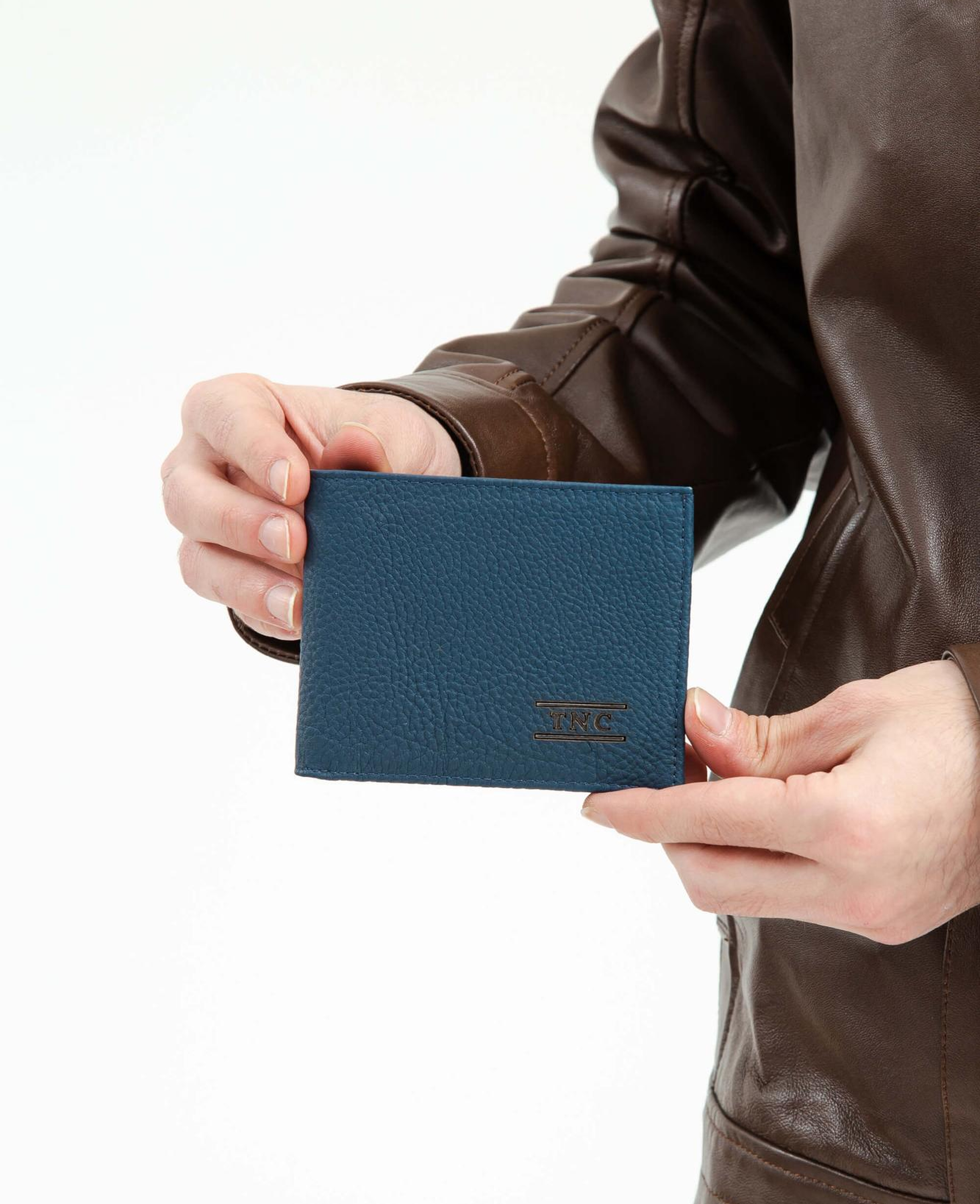 Tamer Tanca Erkek Hakiki Deri Lacivert Cüzdan Cuzdan