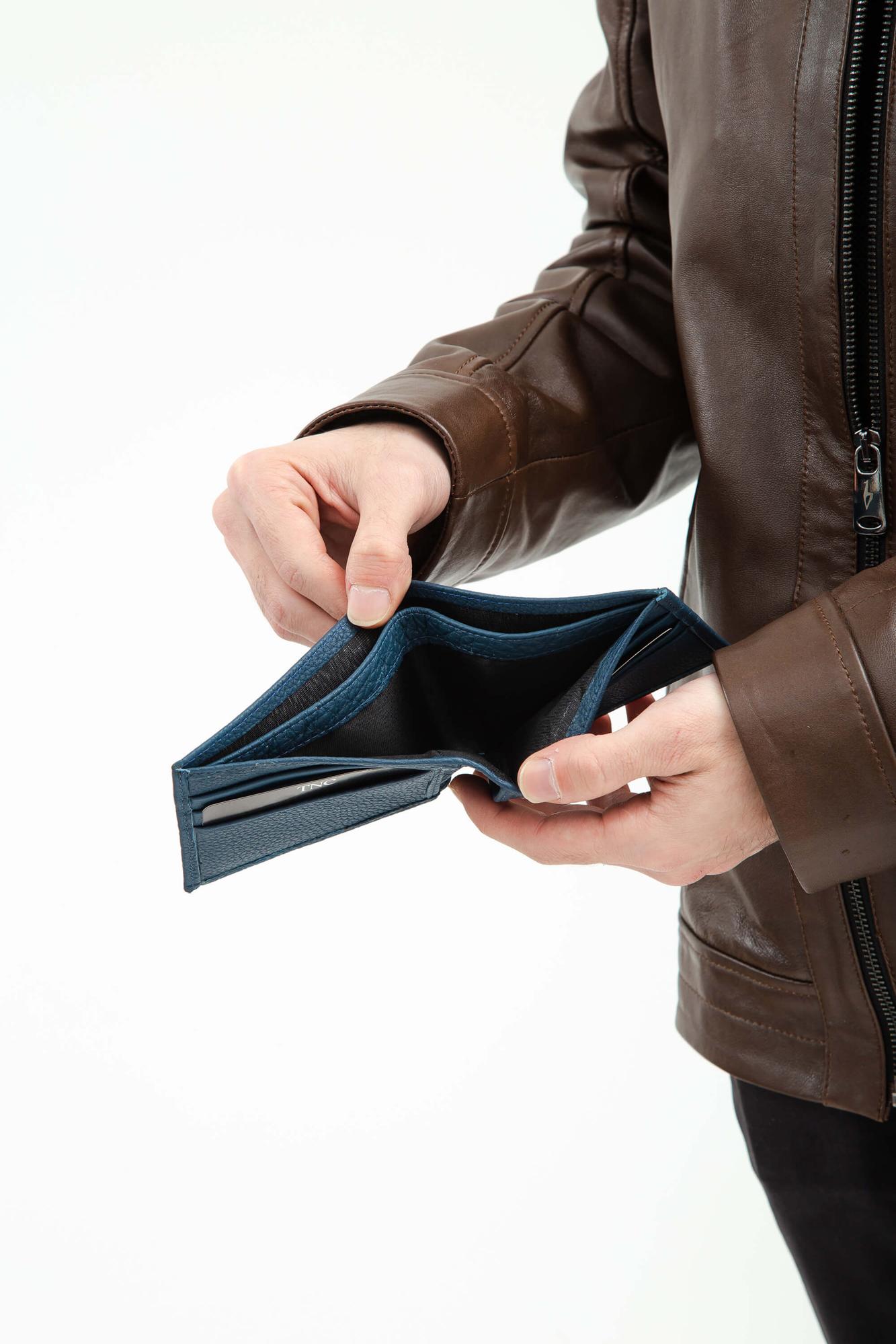 Tamer Tanca Erkek Hakiki Deri Lacivert Cüzdan Cuzdan