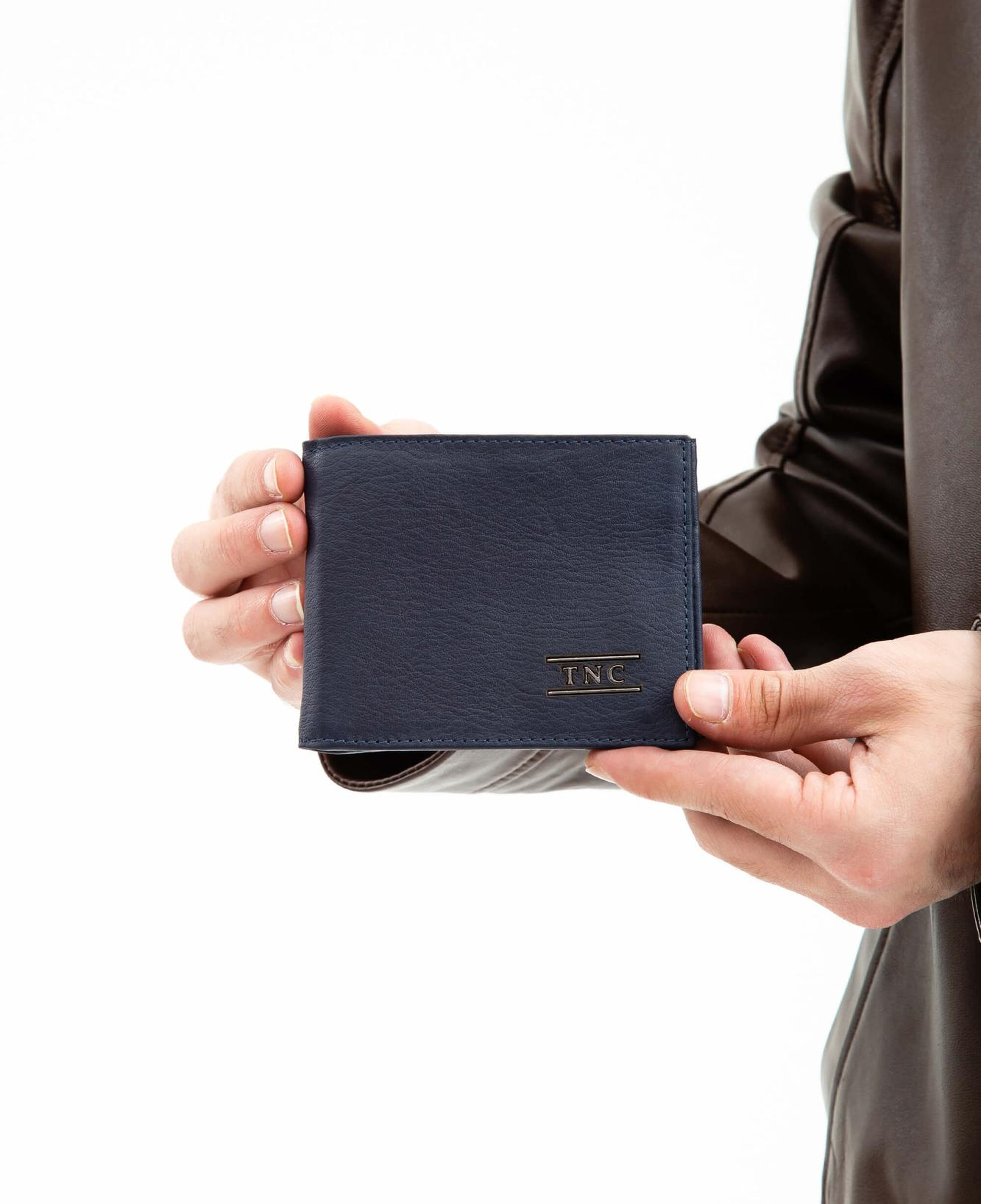 Tamer Tanca Erkek Hakiki Deri Mavi Cüzdan Cuzdan