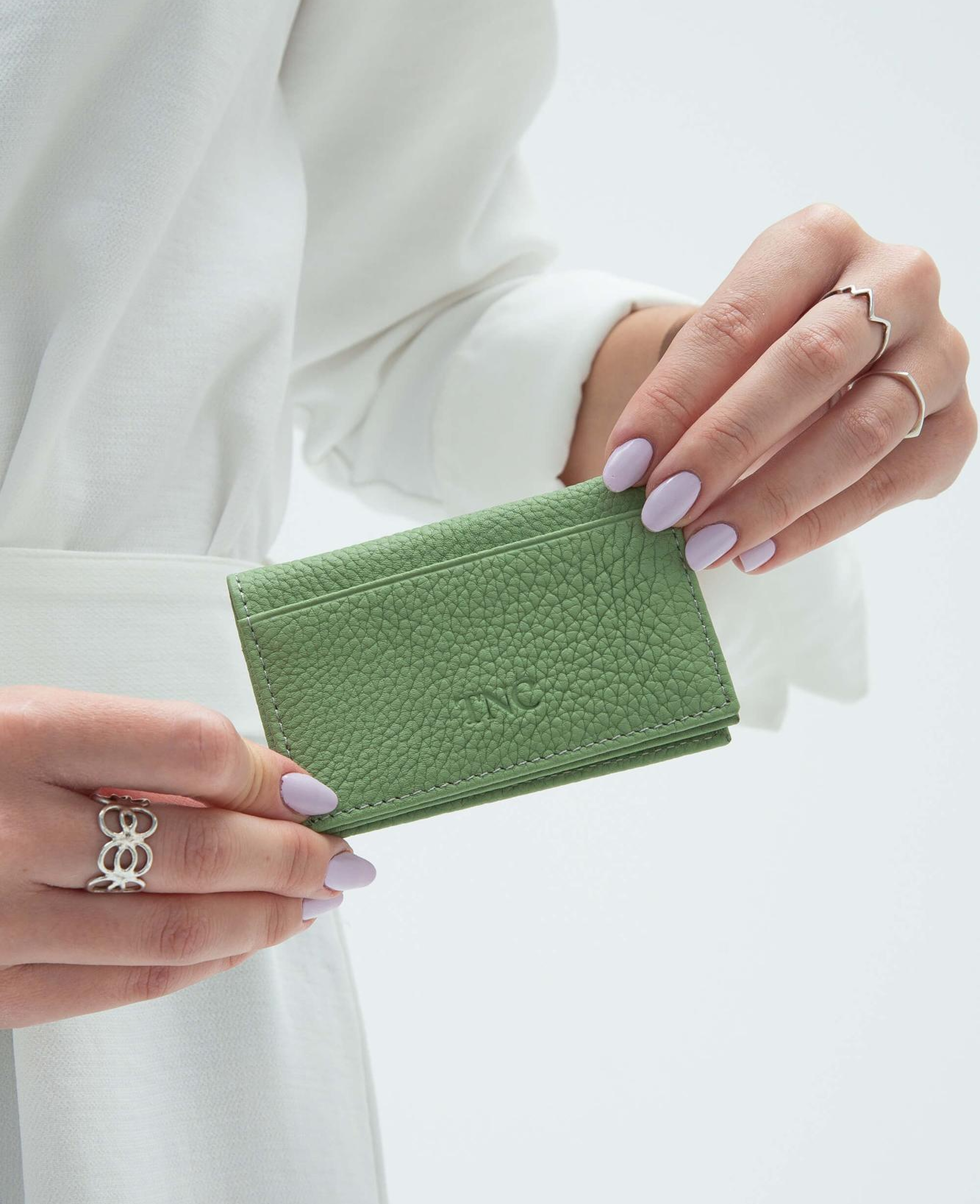 Tamer Tanca Erkek Hakiki Deri Su Yeşili Kartlık