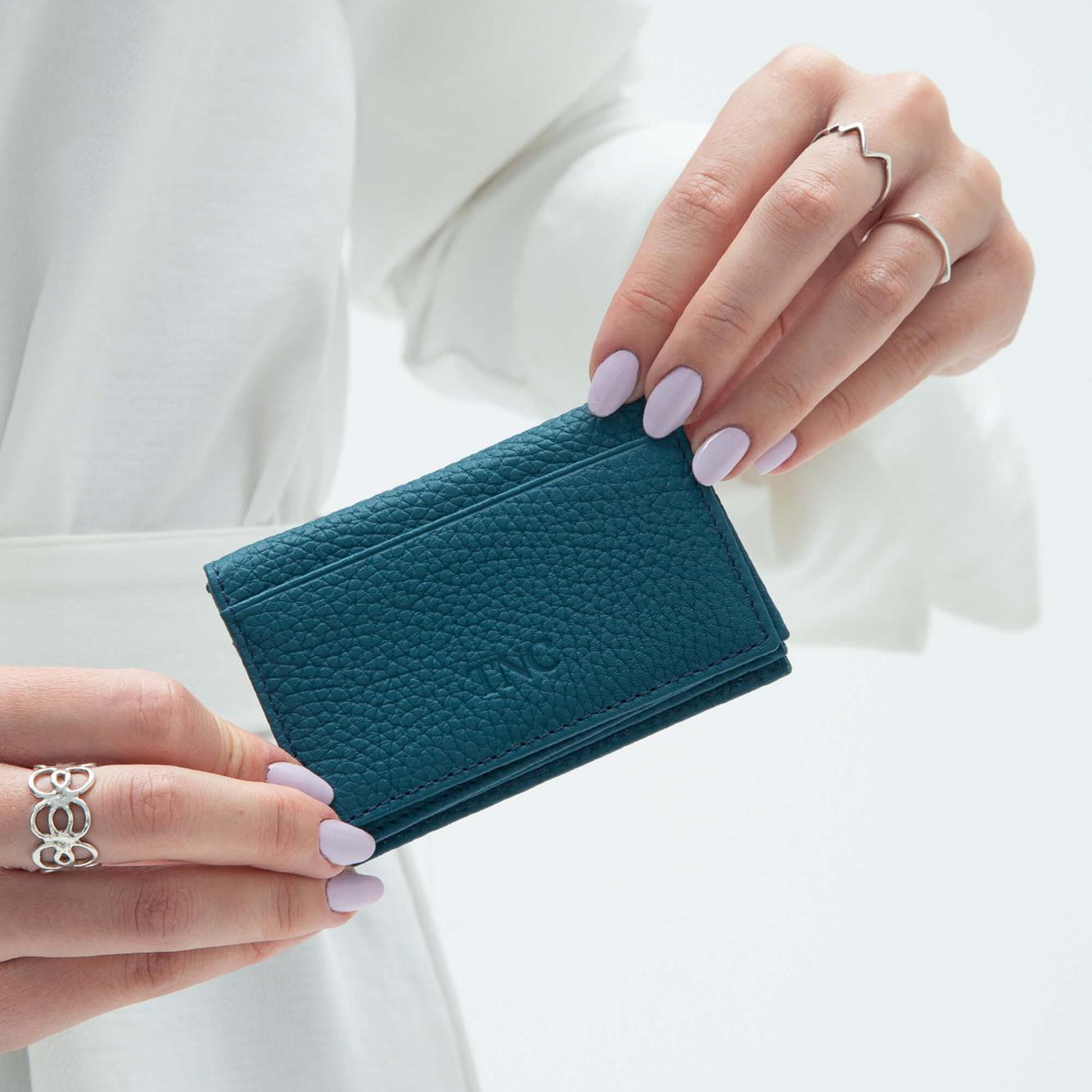 Tamer Tanca Erkek Hakiki Deri Petrol Kartlık