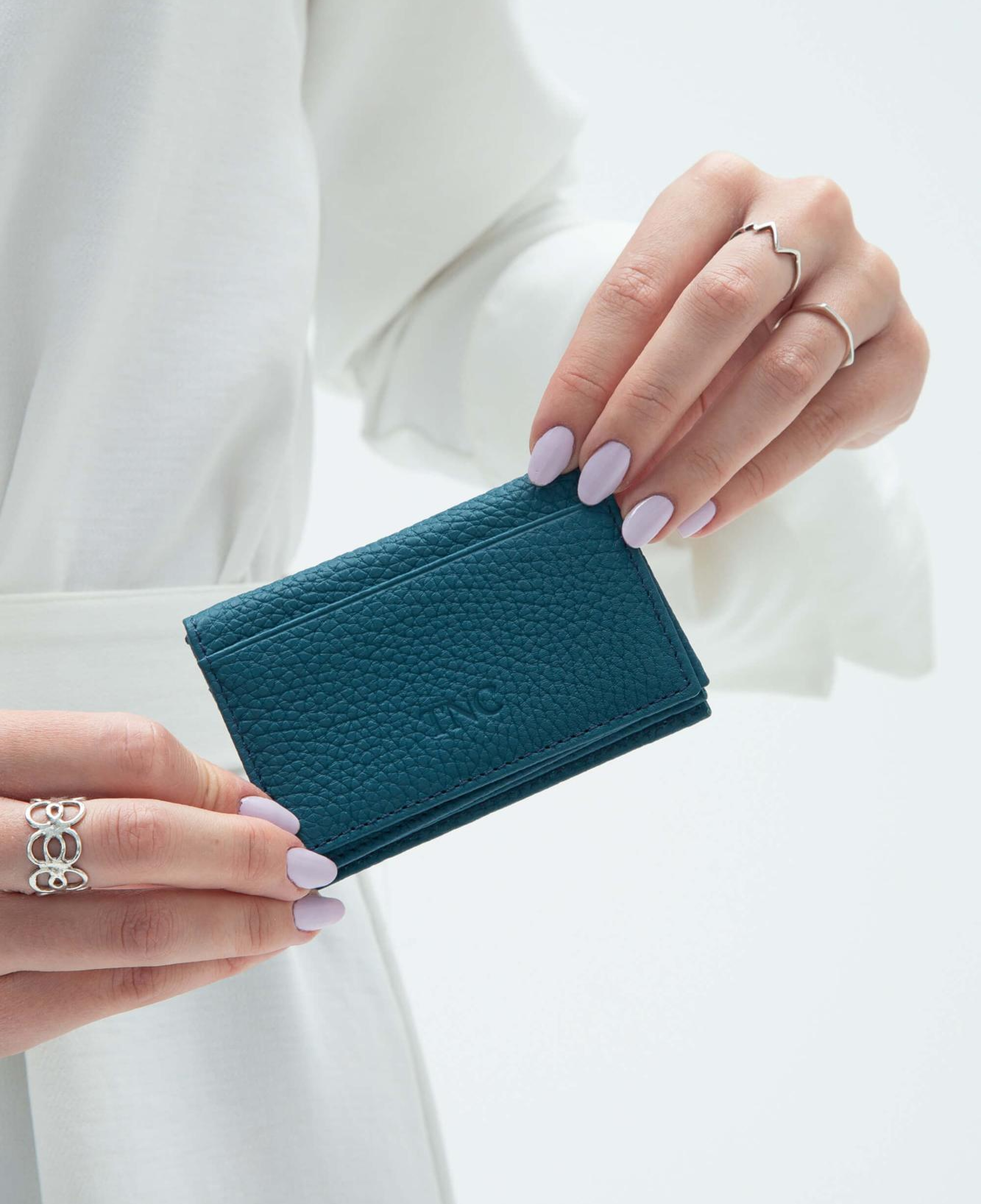 Tamer Tanca Erkek Hakiki Deri Petrol Kartlık