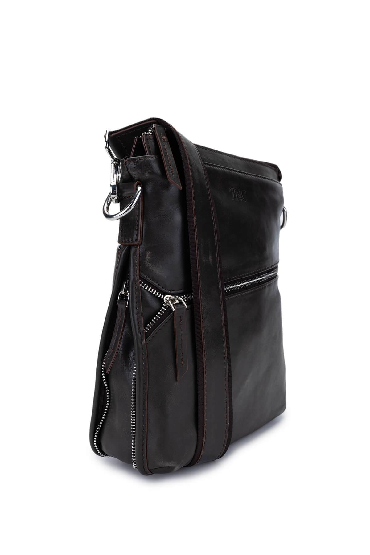 Tamer Tanca Erkek Hakiki Deri Viski Eskitme Postacı Çanta