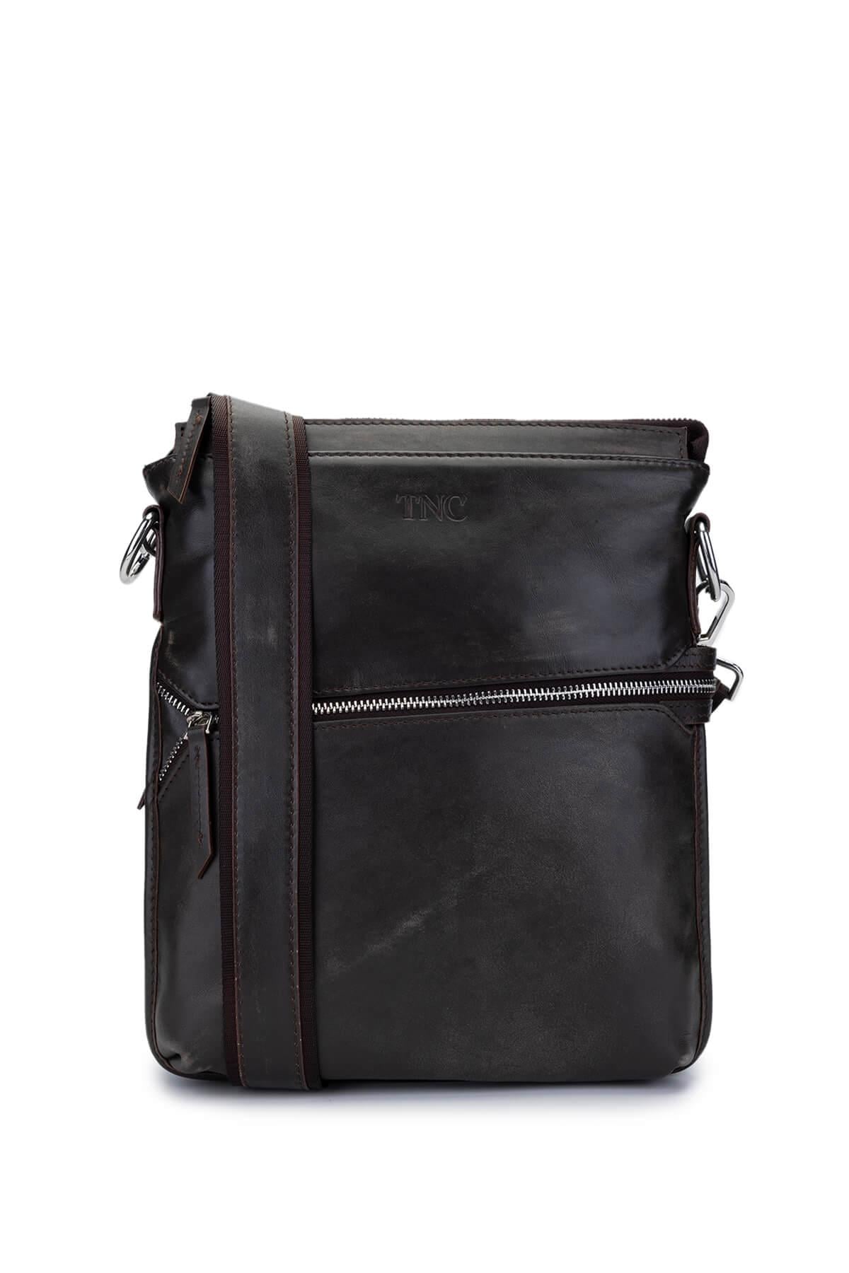 Tamer Tanca Erkek Hakiki Deri Viski Eskitme Postacı Çanta