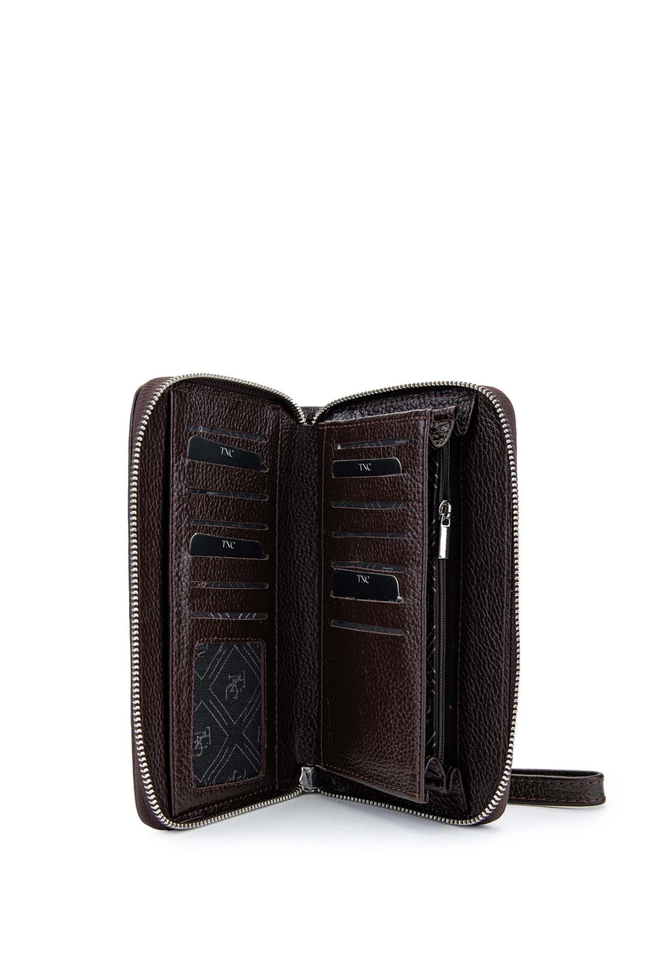 Tamer Tanca Erkek Hakiki Deri Kahverengi El Çantası