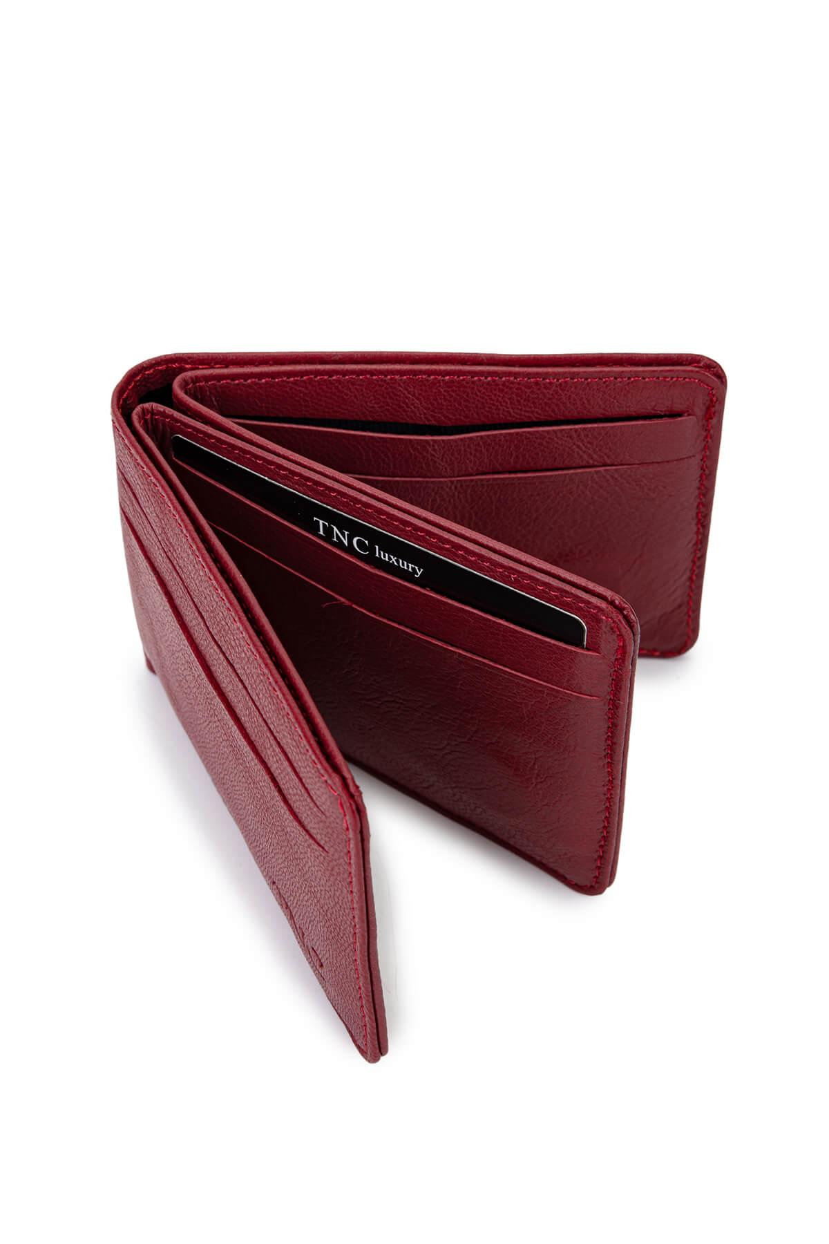 Tamer Tanca Erkek Hakiki Deri Bordo Cüzdan Cuzdan