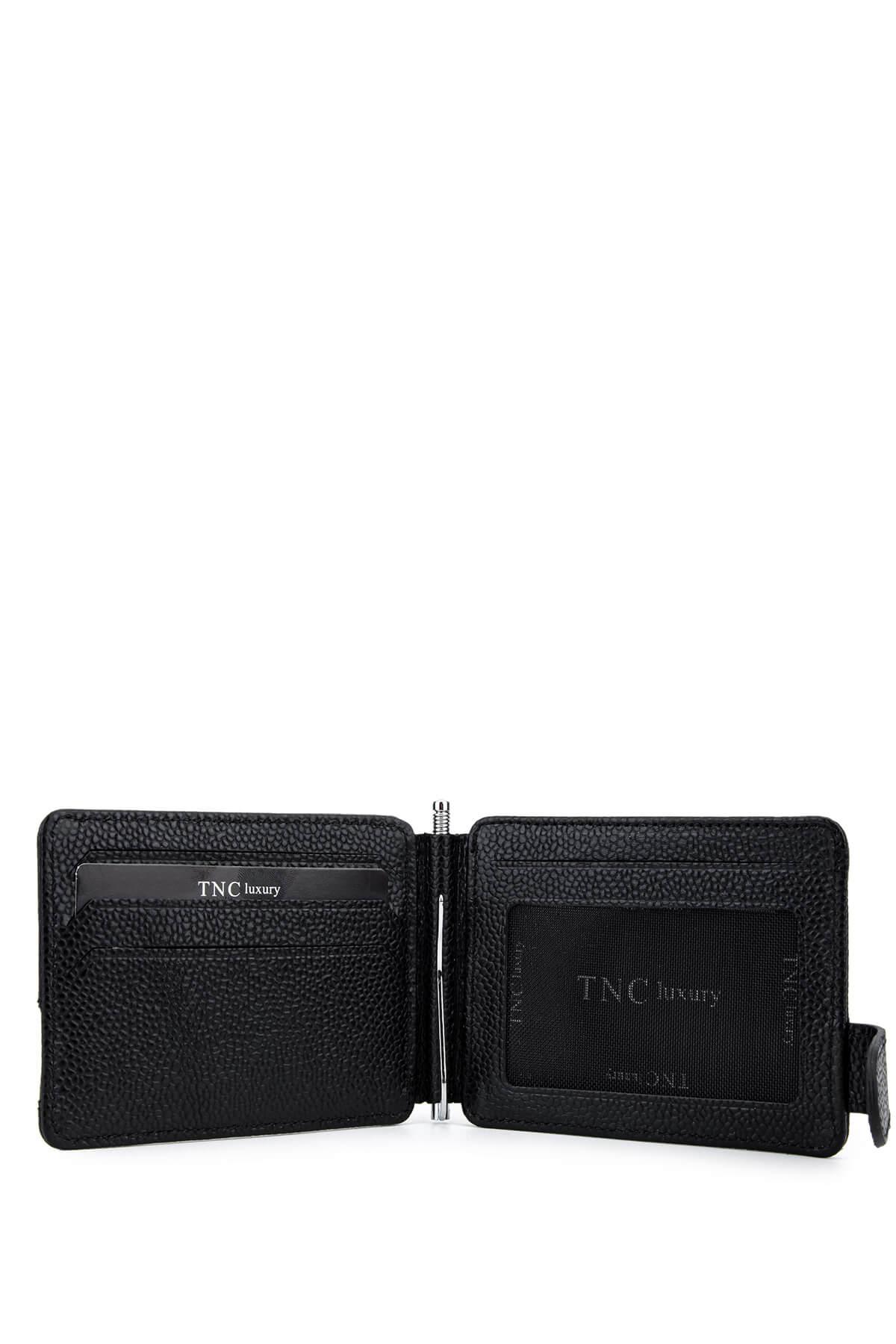 Tamer Tanca Erkek Hakiki Deri Siyah Havyar Kartlık