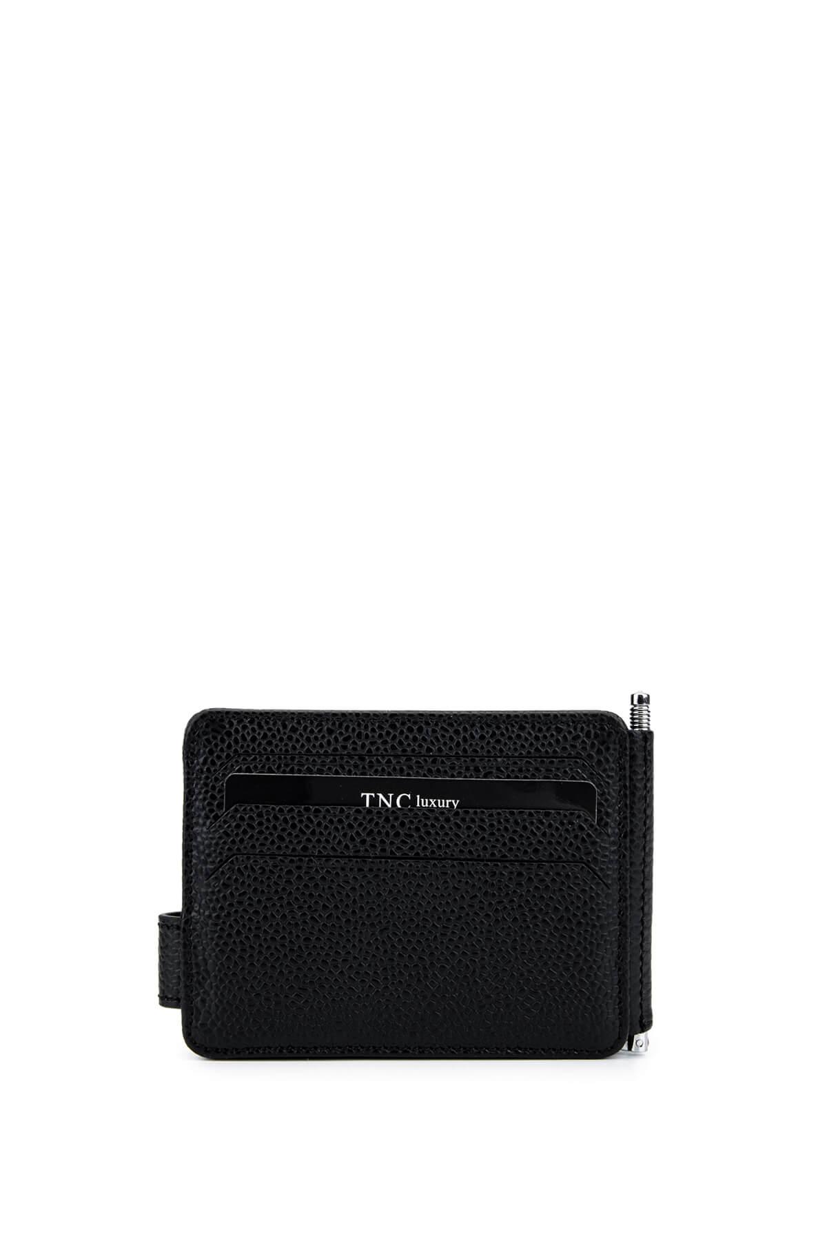 Tamer Tanca Erkek Hakiki Deri Siyah Havyar Kartlık